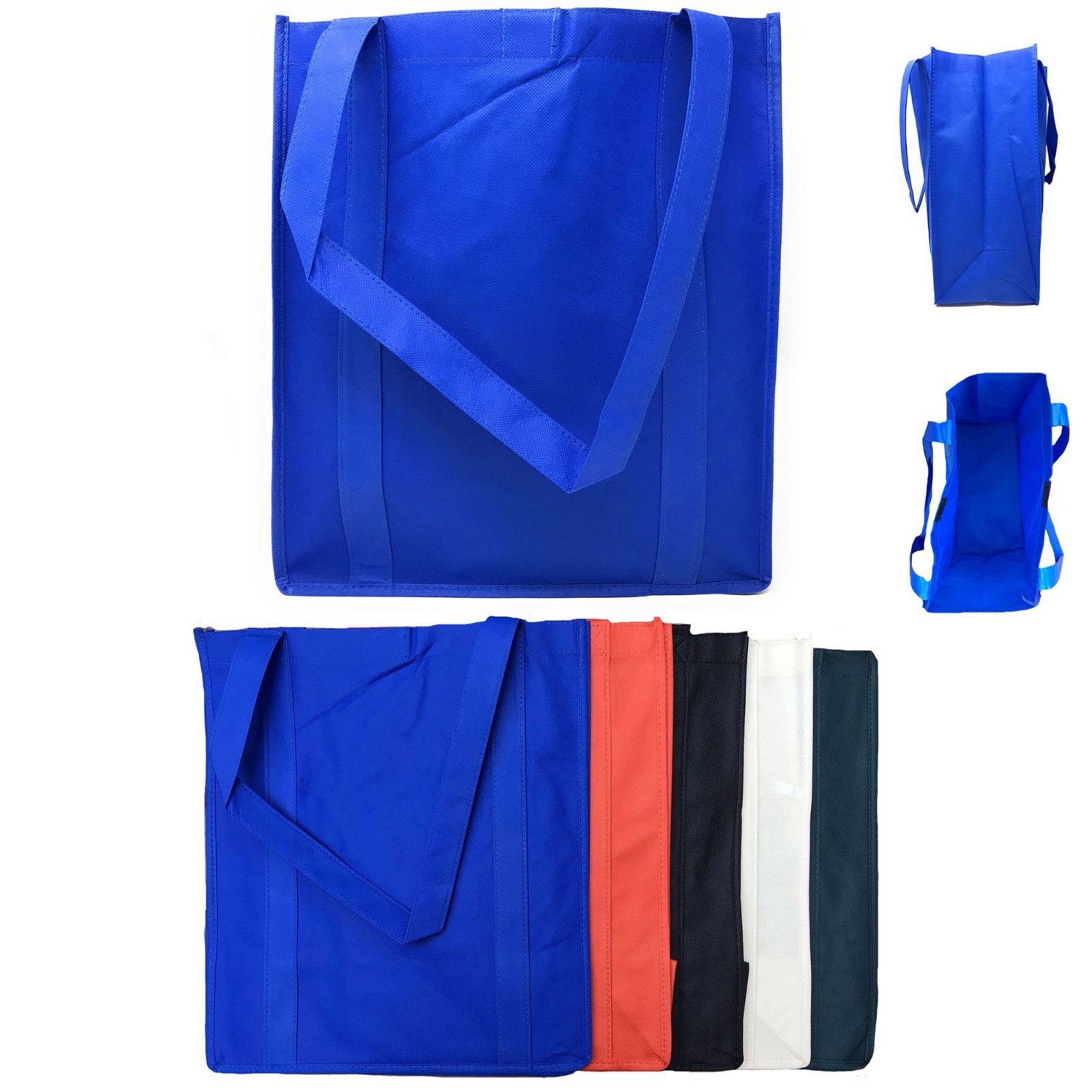3 Pack Reusable Grocery Shopping Tote Totes Bag Bags Hook & Loop Closure 14×16″