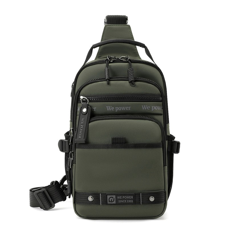 Waterproof Nylon MultiPocket Outdoor Sling Chest Bag Unisex Cycling Shoulder Bag