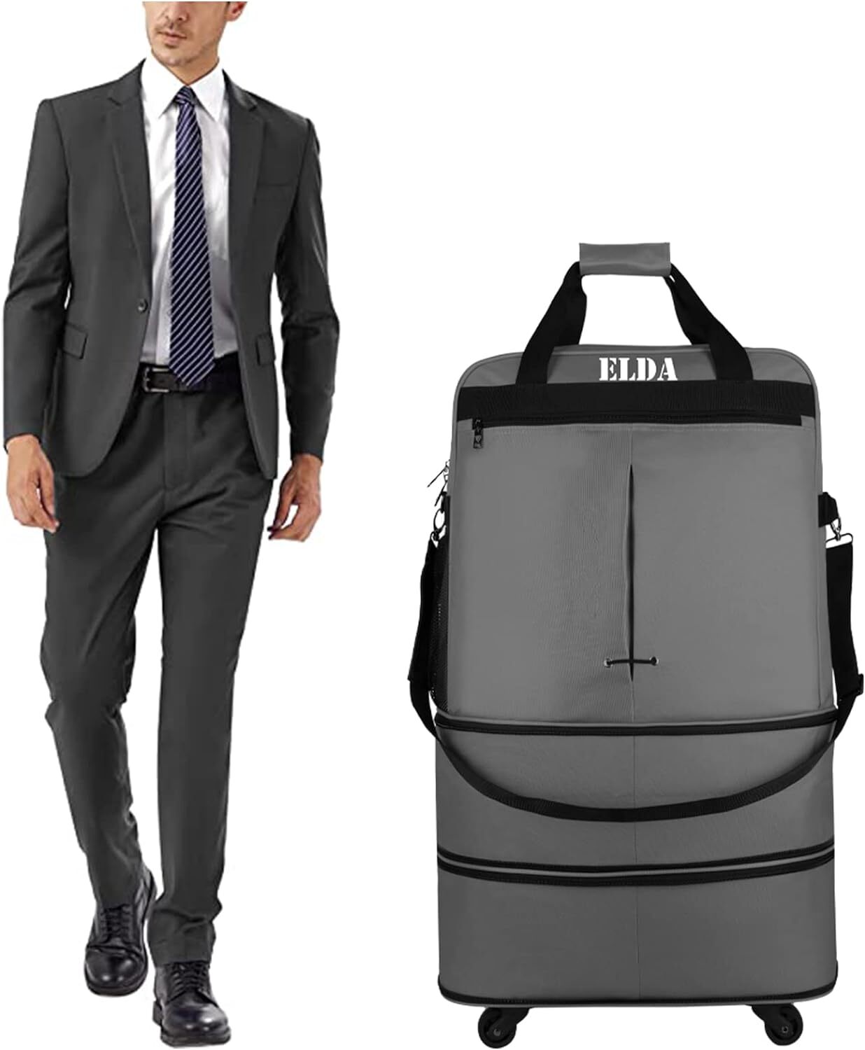 ELDA Expandable Foldable Luggage Suitcase Lightweight Large Capacity w/ Wheels