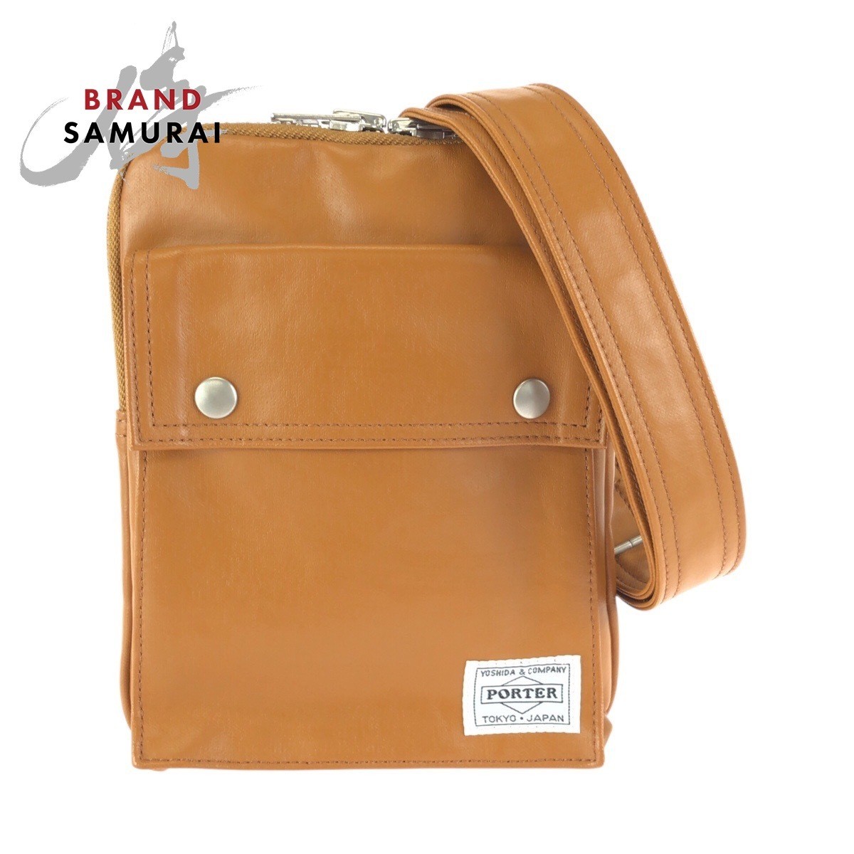 PORTER Shoulder Bag Freestyle Coated Canvas Beige Camel Men W16cm H20cm D4cm