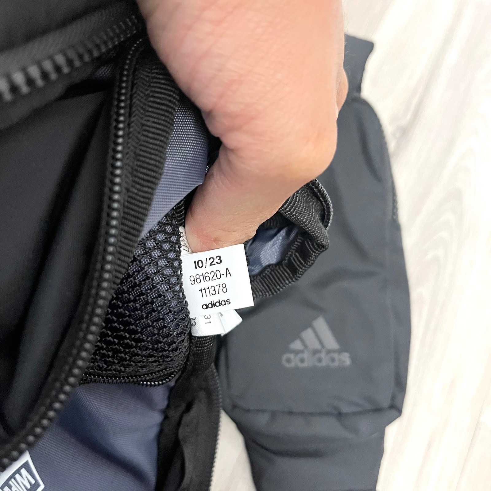 Adidas Black Recycled Polyester Crossbody Sling Backpack Bag in OS