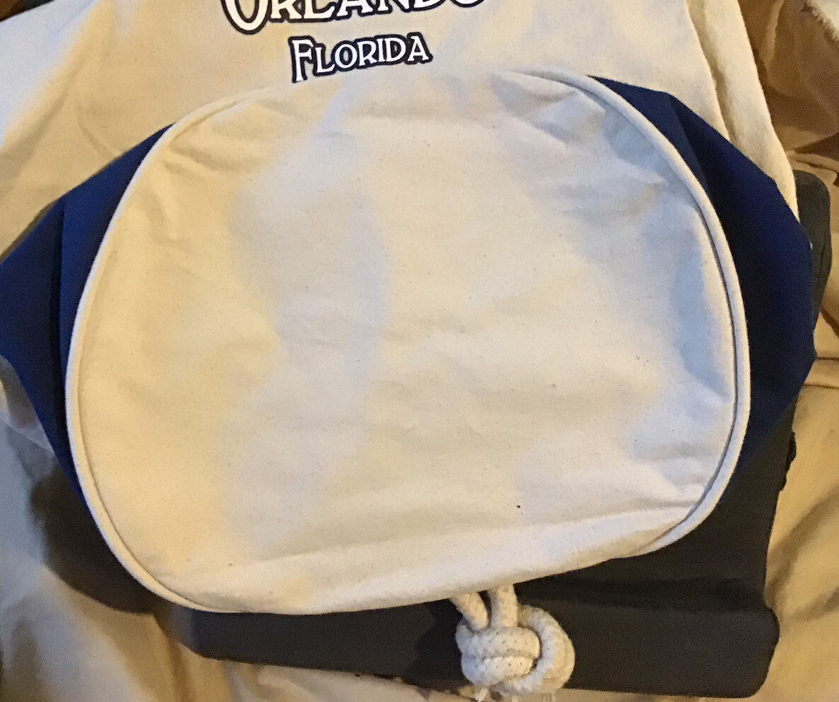 Canvas Duffle Bag 100% Cotton Drawstring Sailor Style Kit Bag Orlando Souvenir