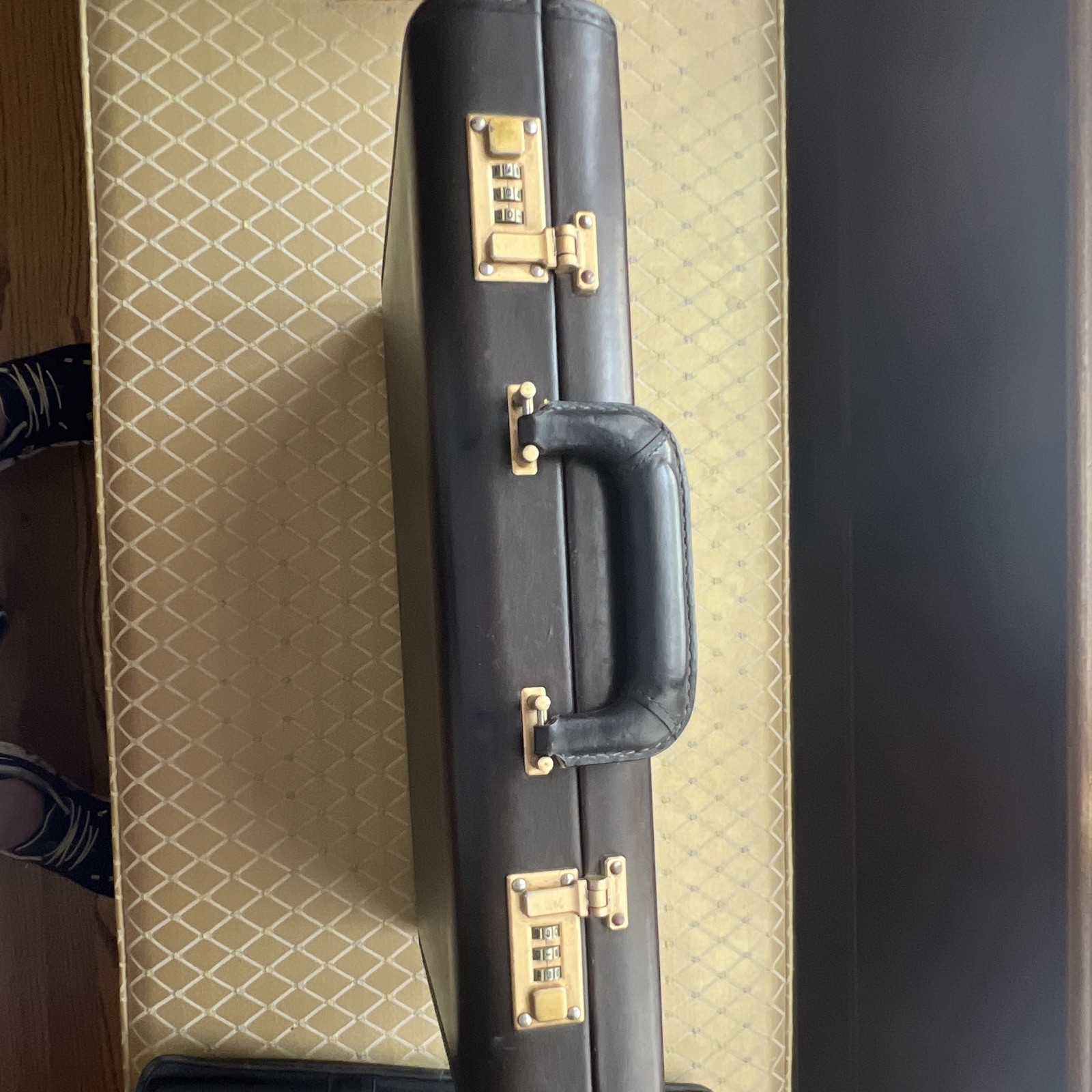 Vintage Coach Black Attaché Briefcase with suede interior