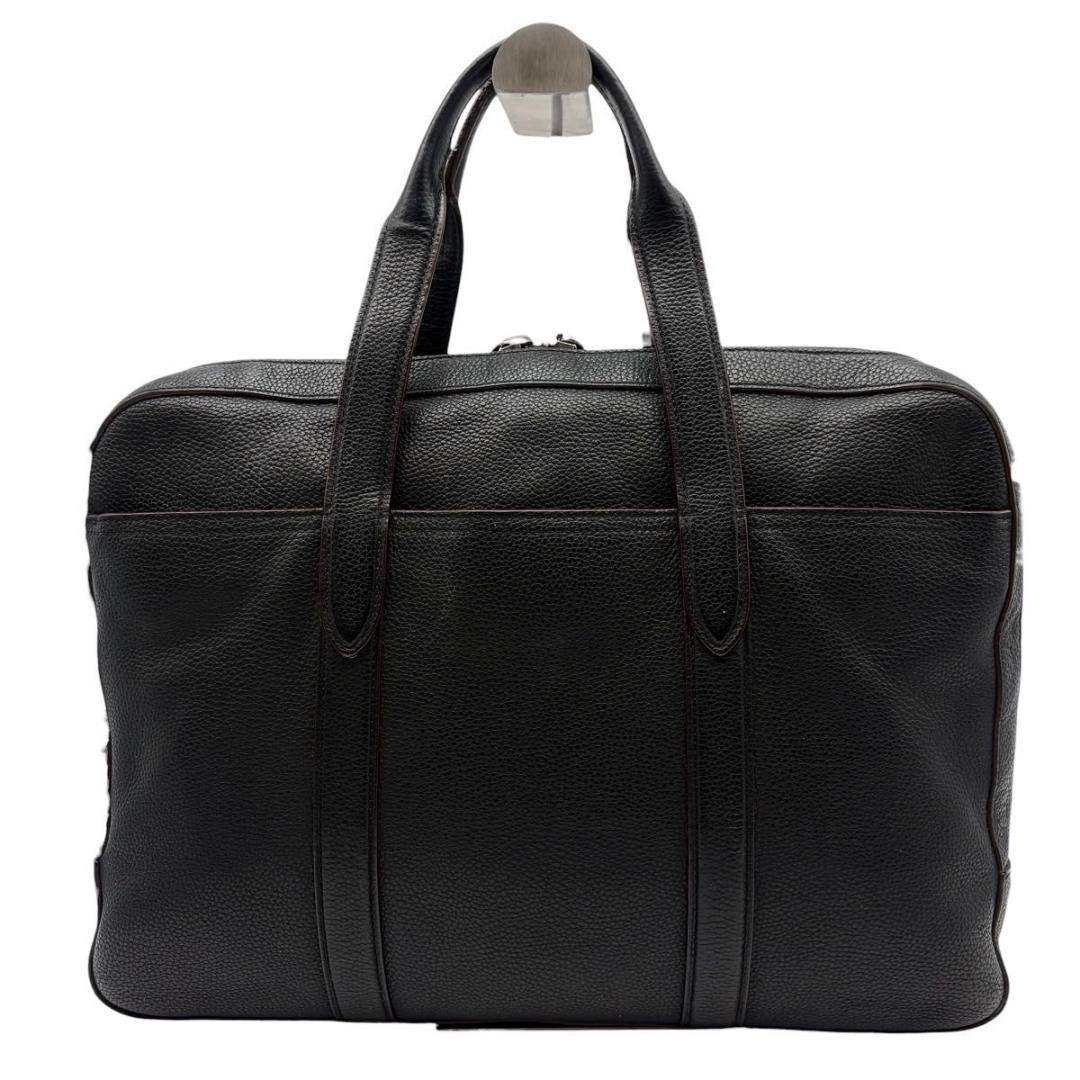 COACH Metropolitan Briefcase Top Handle Bag Charm Leather Men Black From Japan