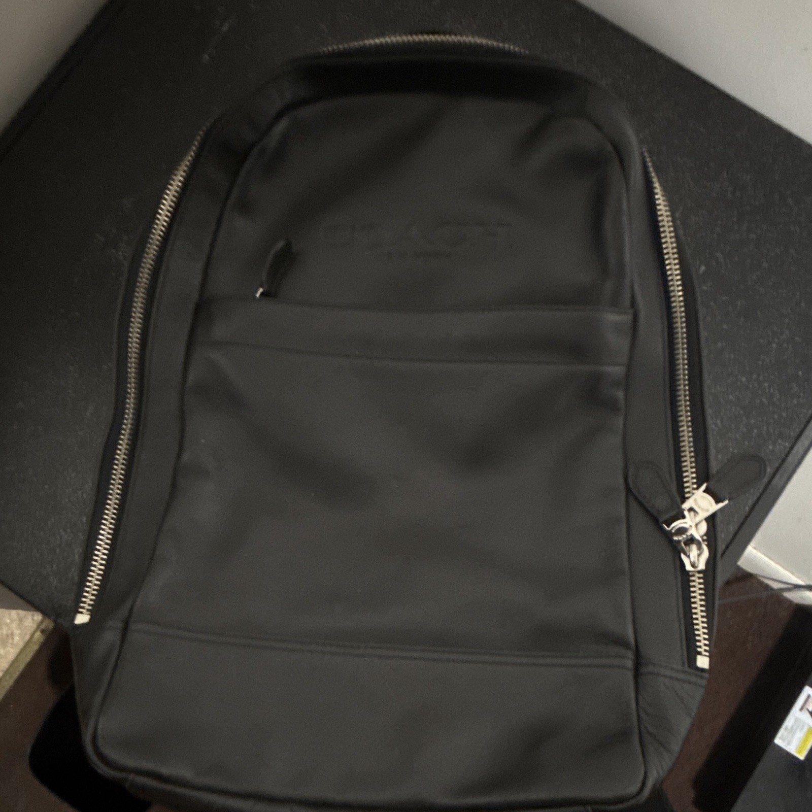 Coach Black Backpack Zip Closure Top Handle Adjustable Straps Pockets Men