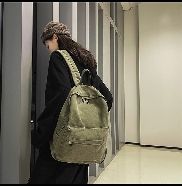 Canvas Backpack for Men Vintage Aesthetic Bags Travel Daypack Boho Hippie Gru…