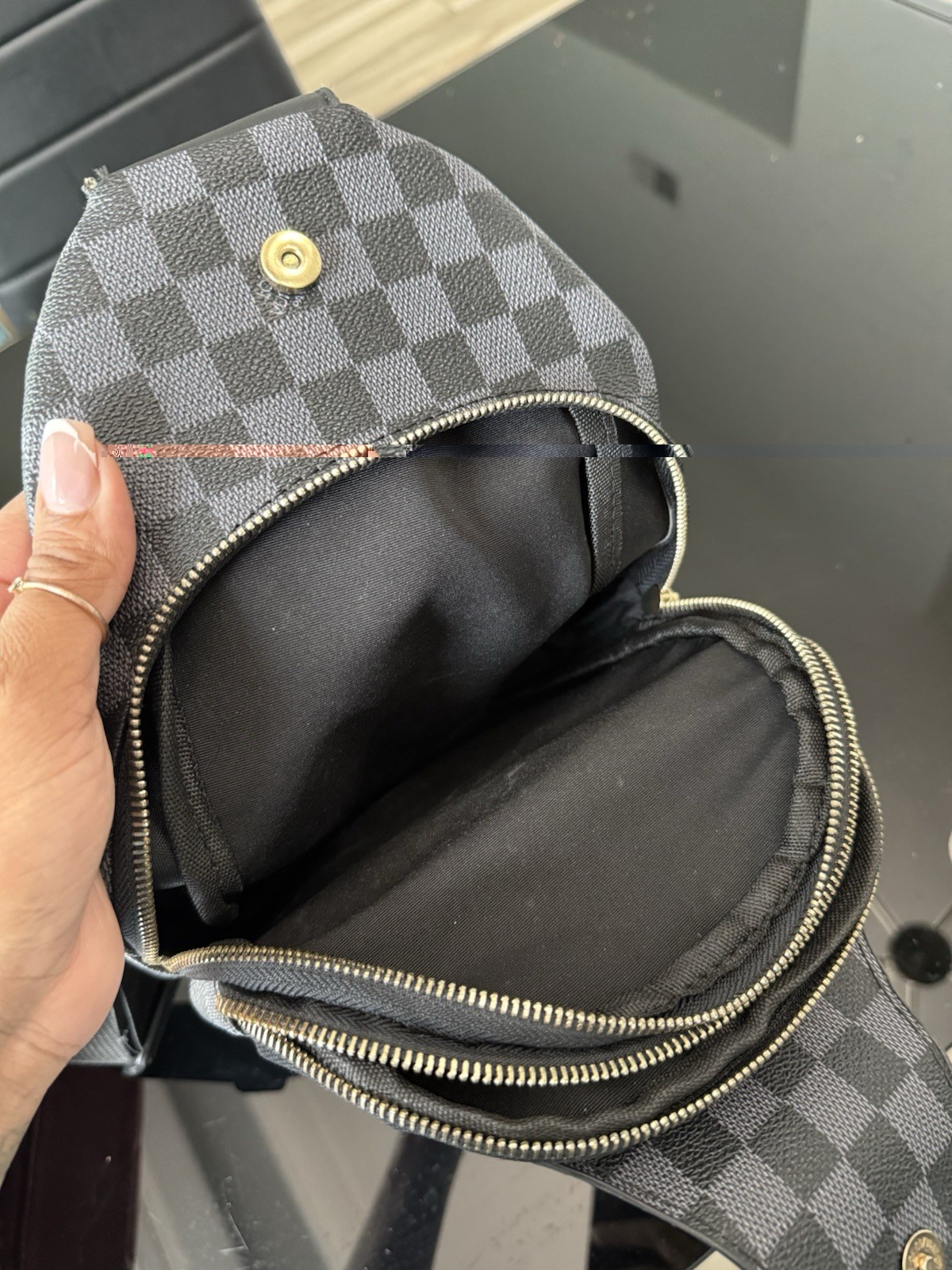 Louis Vuitton Damier Graphite Checkered Crossbody Sling Bag Zip, Small Men