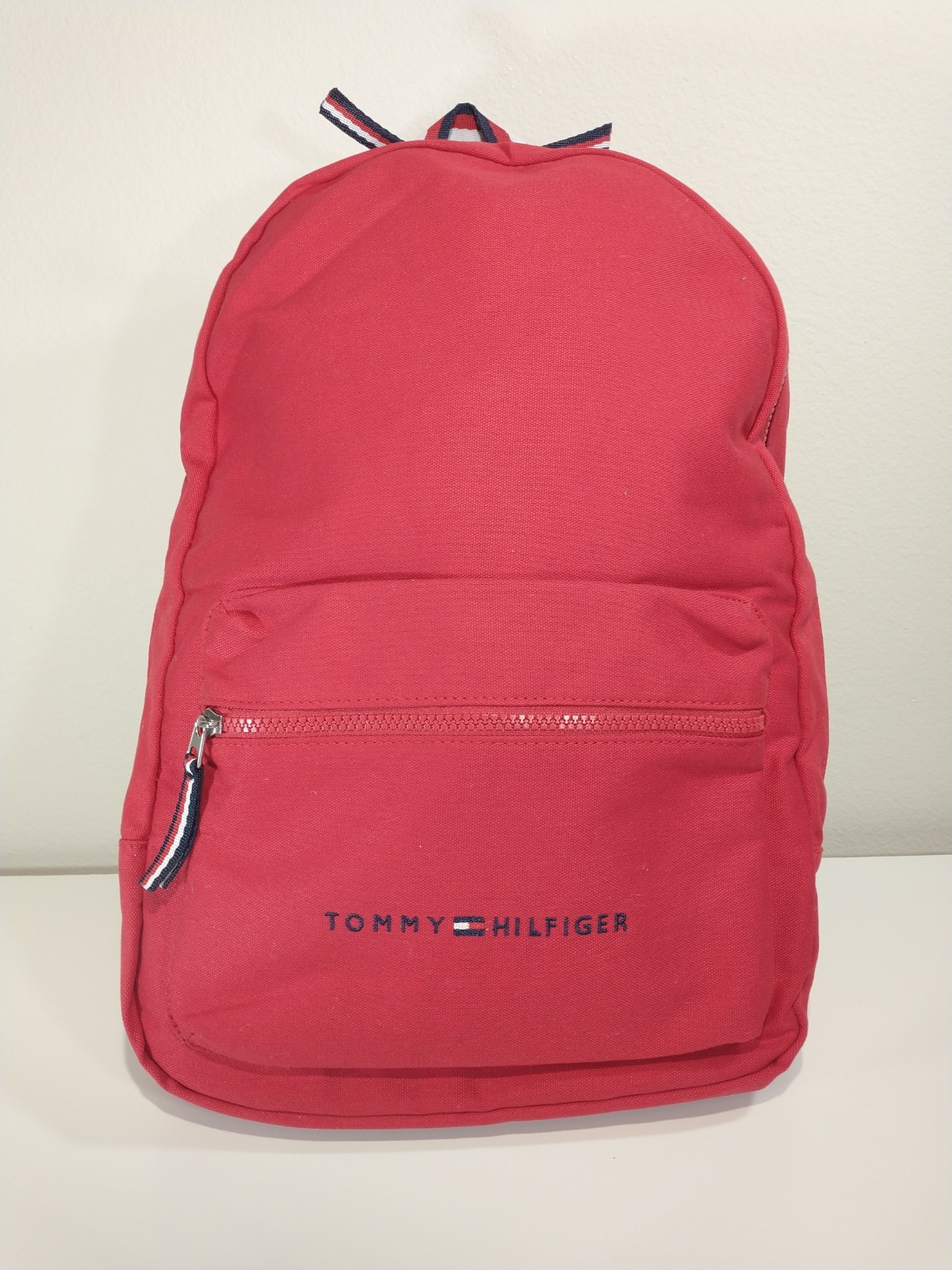 Tommy Hilfiger Jackson Canvas Backpack, Red Weekend Commuter Bag , N Without Tag