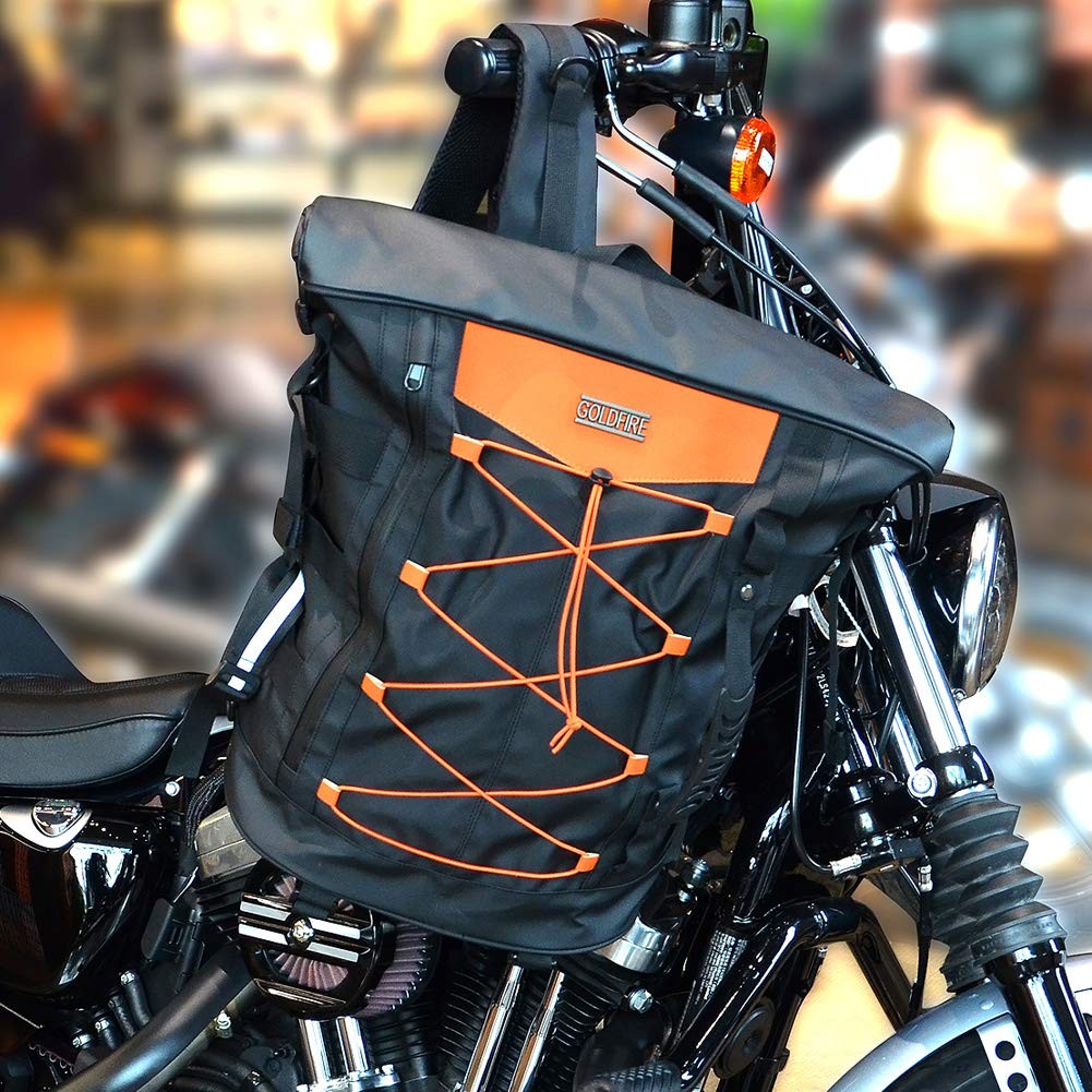 Motorcycle Sissy Bar Bag 40L Expandable Large Capacity Travel Luggage Motorcy…