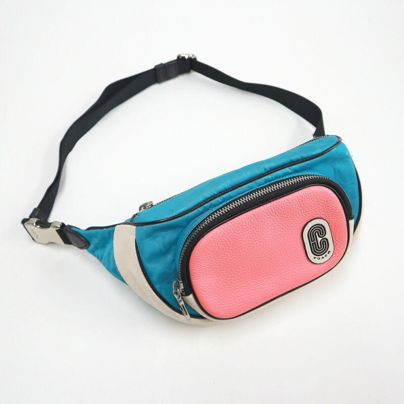 Coach Body Bag Pink Blue White C2047