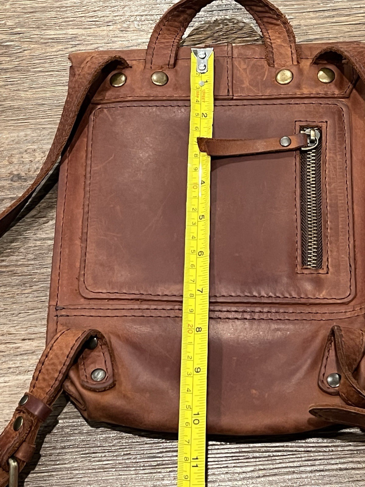 Handcrafted Full Grain Leather Backpack Custom Monogram Rustic Laptop Bag