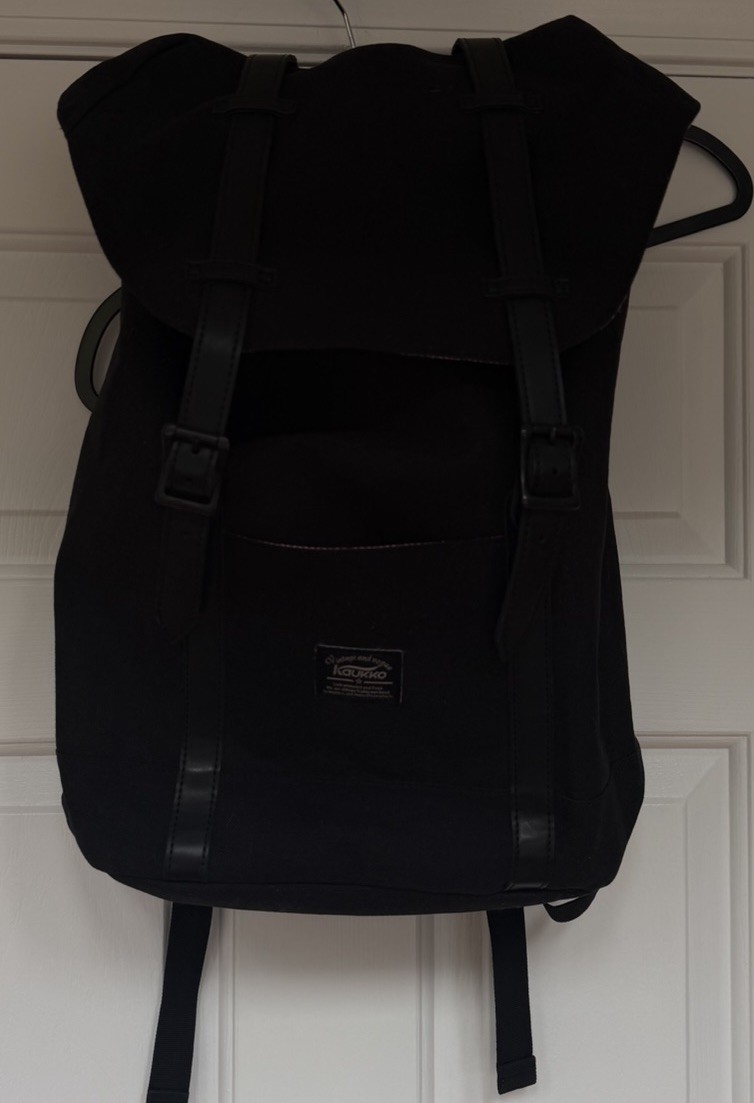 KAUKKO WOMEN’s Casual Canvas Rucksack Backpack Travel School Bag Black