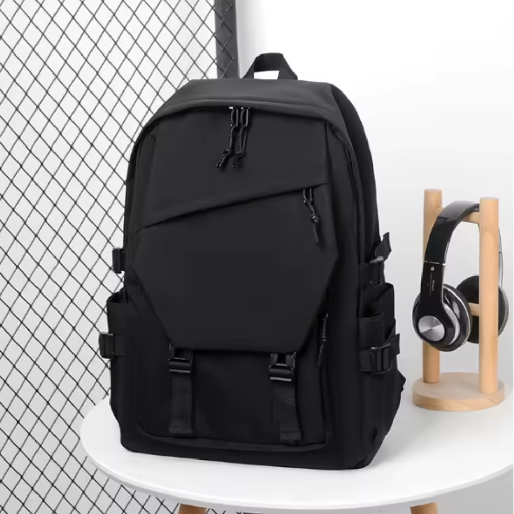 Solid Color Travel Backpack Large Capacity School Work Commuter Daypack