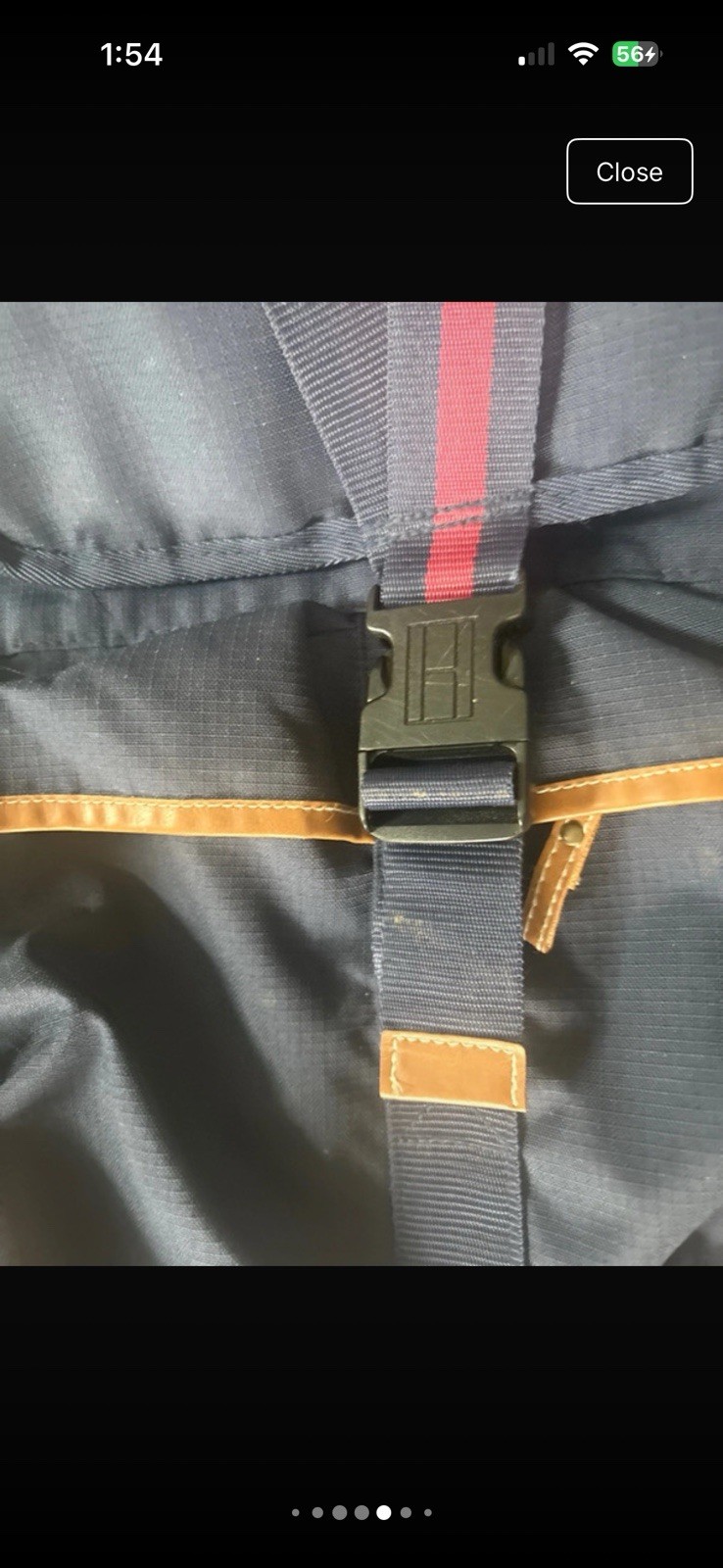 Tommy Hilfiger Blue Solid Backpack Buckle & Drawstring Adjustable Strap Men