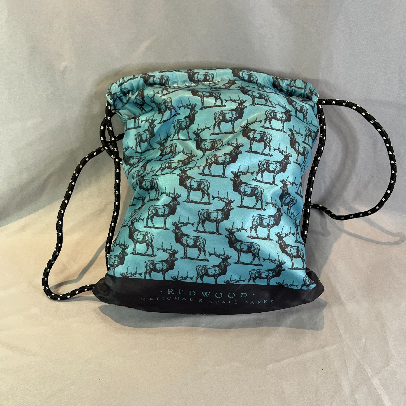 McGovern & Co Redwood National State Park Drawstring Bag Blue Elk Print Sackpack
