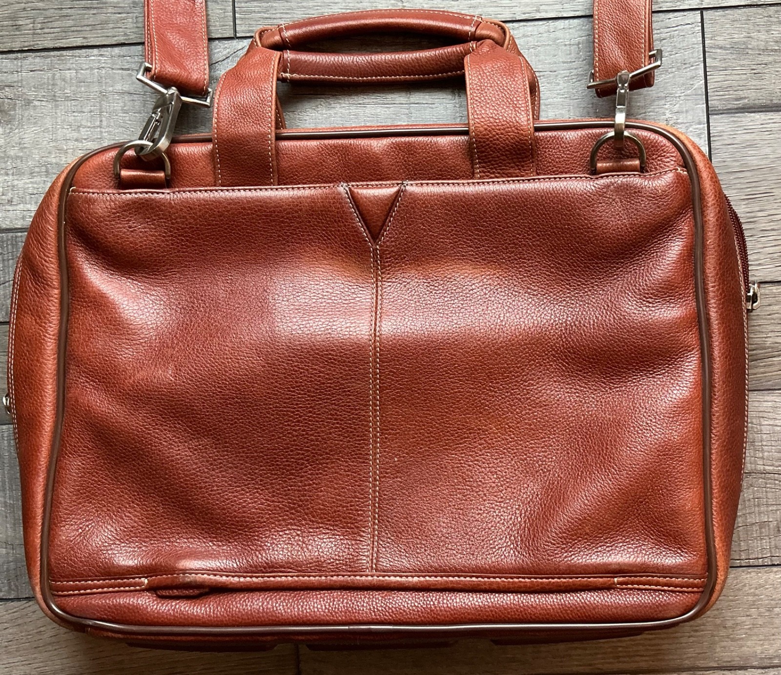 Johnston & Murphy Leather Briefcase Shoulder Bag Laptop Bag