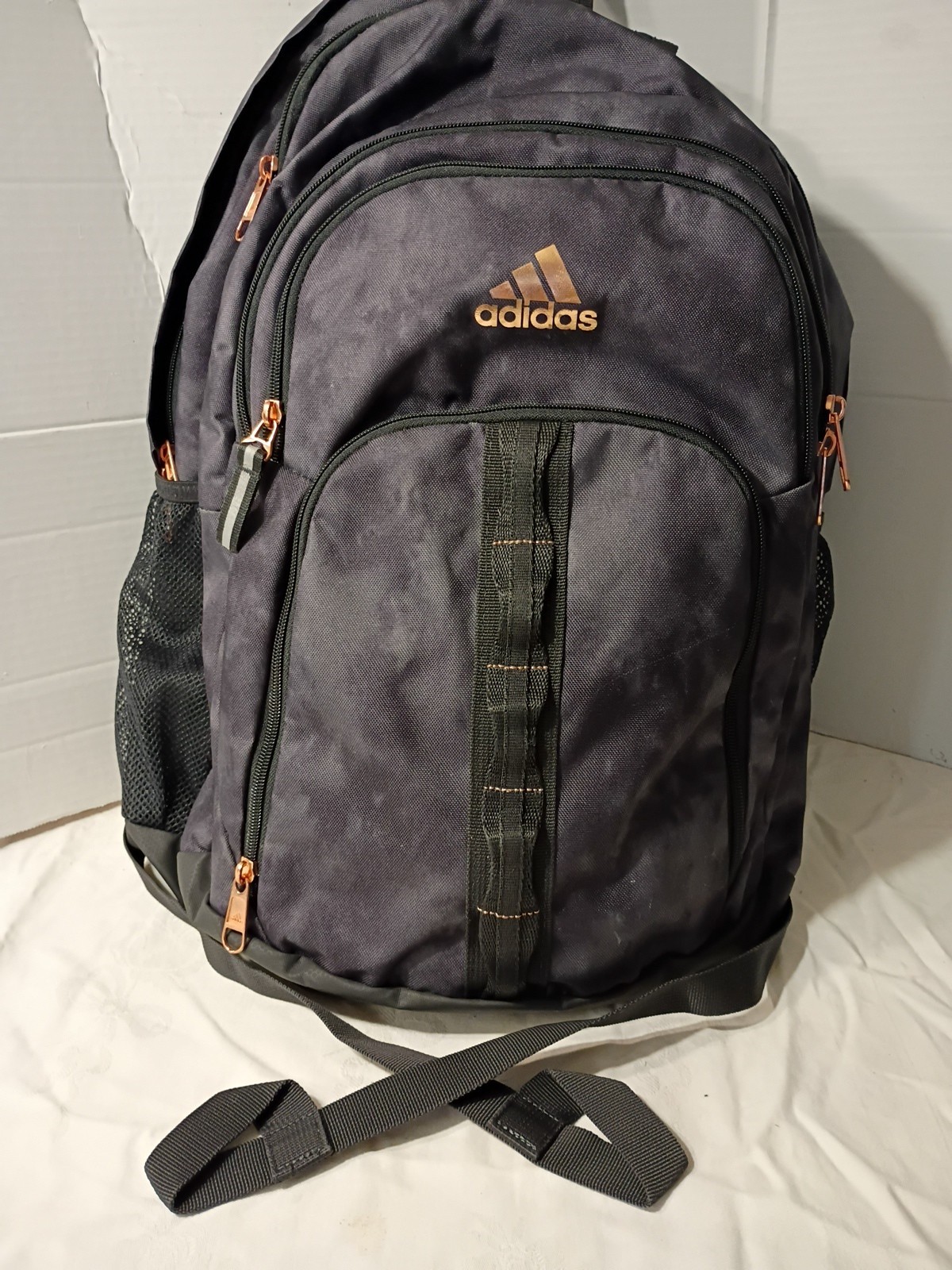 Black/Gray Adidas Load Spring Large Backpack-4 Exterior Pockets A-10