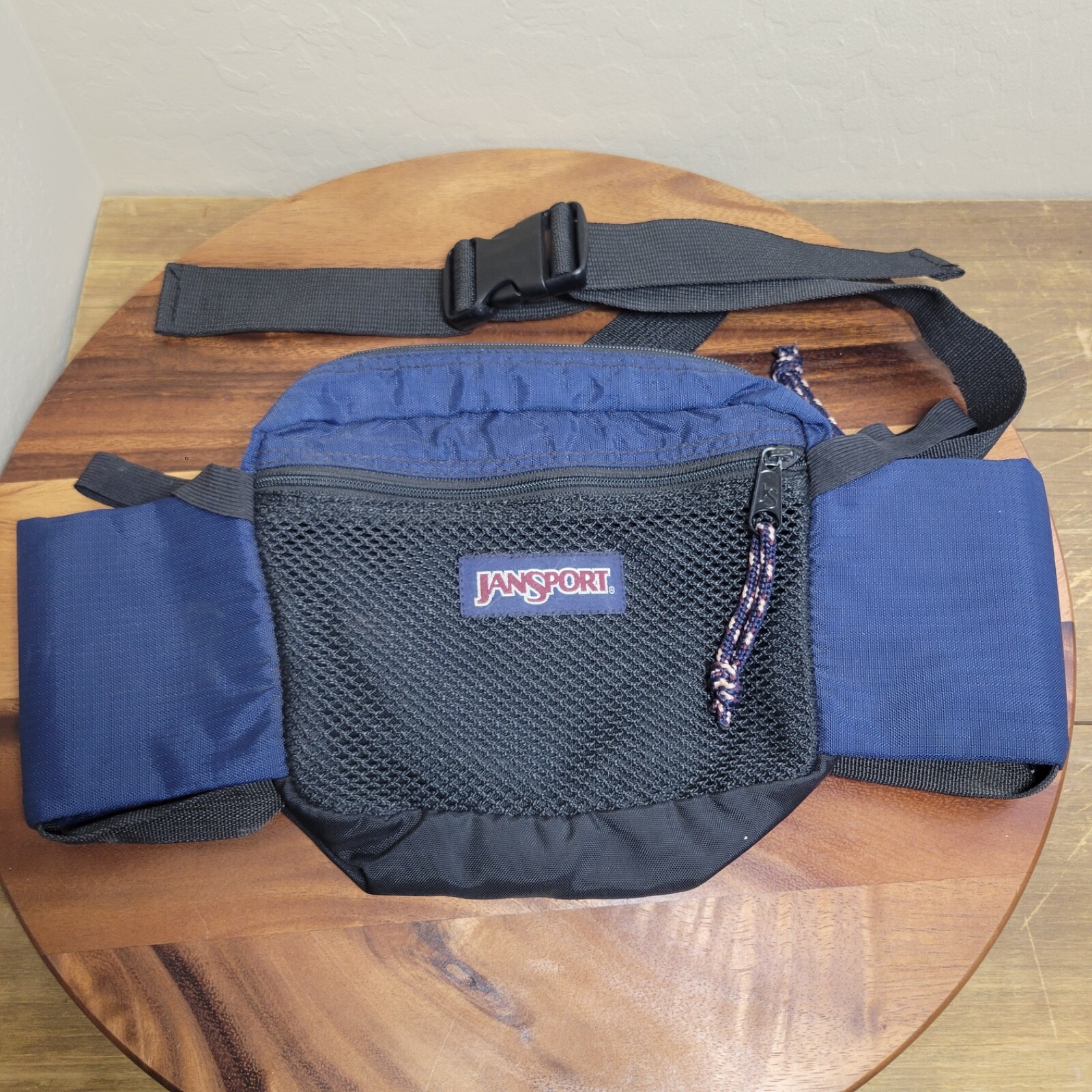 Vintage 90’s Blue JanSport Fanny Pack Water Bottle Holders Dog Walking Hiking