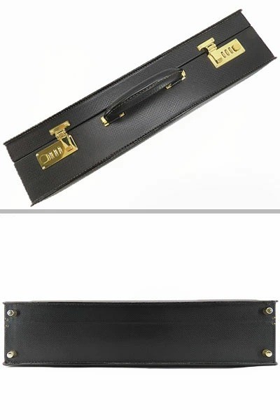 BOTTEGA VENETA Marco Polo Attaché Case 17.7″x12.4″x3.9″ Black Leather Italy
