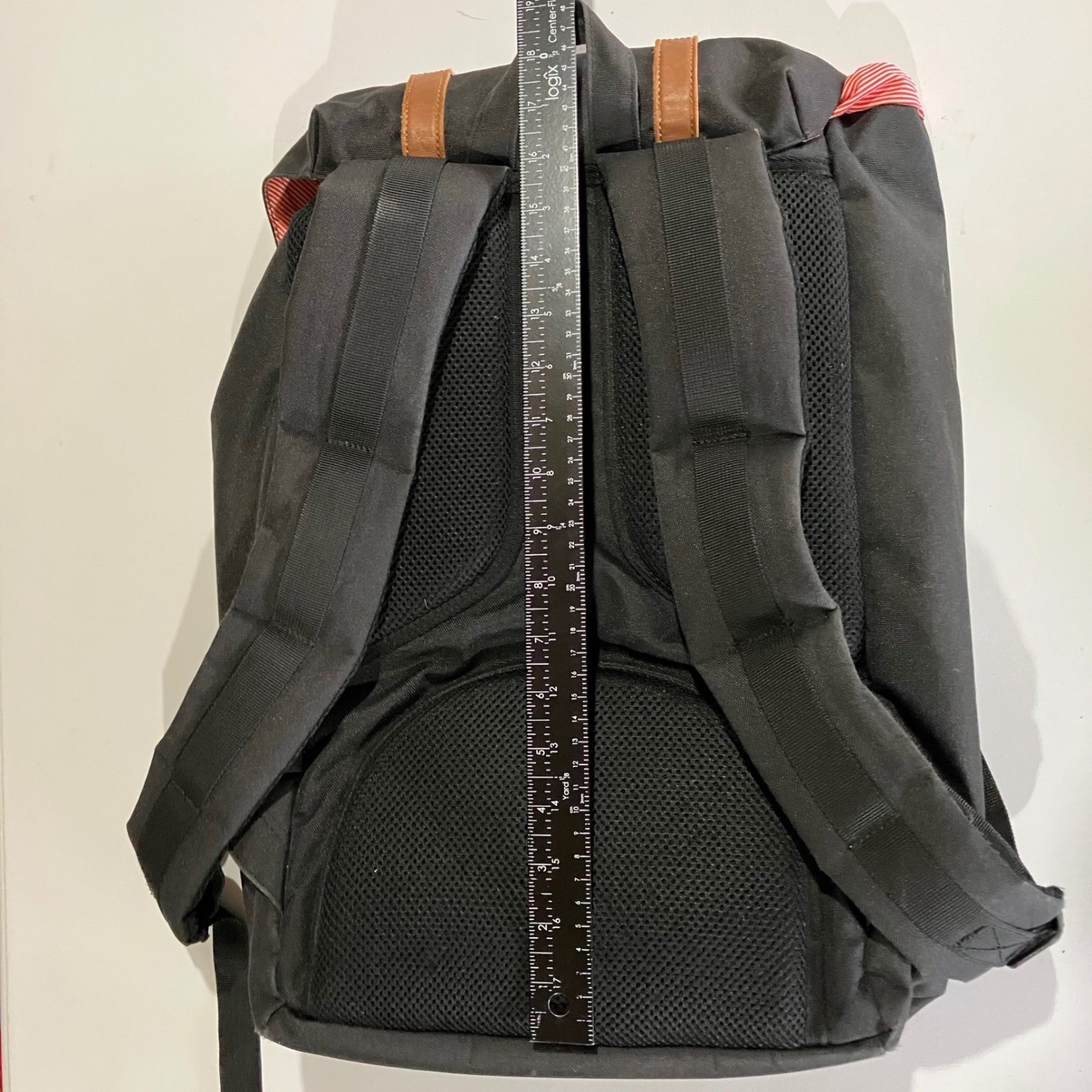 Herschel Supply Co Backpack Little America Laptop Leather Straps Black Brown