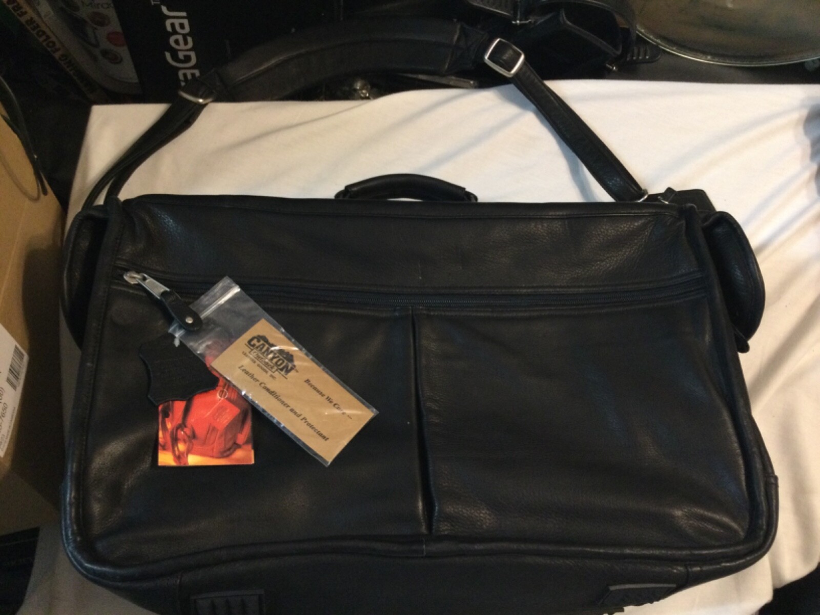 Canyon Outback Black Leather Garment Carry-On Overnight Bag NEW Below Cost