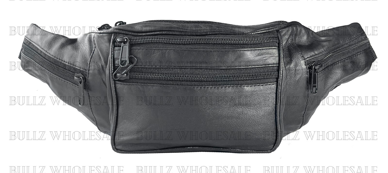 Bullz Lambskin Leather Medium Fanny Pack Travel Organizer Waist Bag