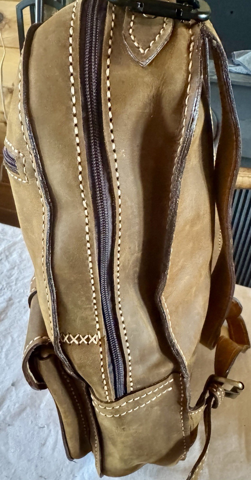 Handcrafted Genuine Leather Backpack Travel By Sunshine Leathers Cincinnati Ohio