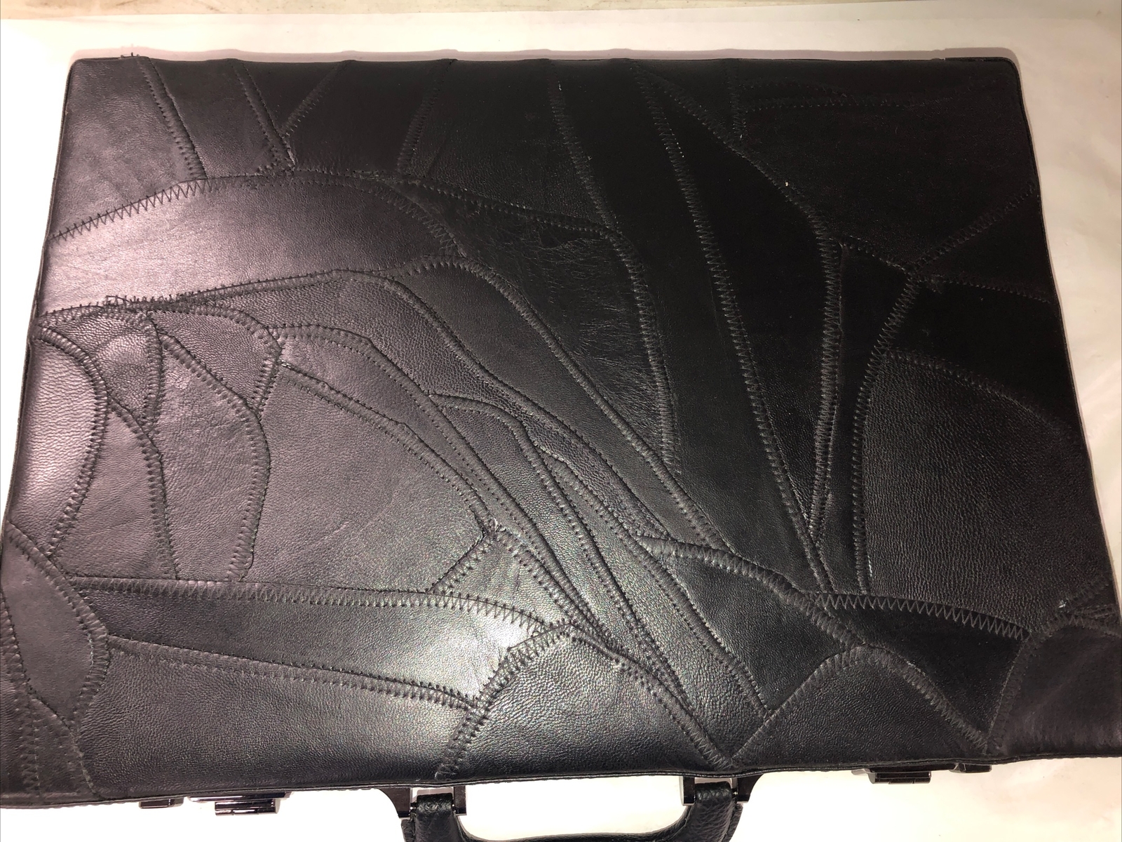 Black Briefcase Designer W/ Locks 12.5×17.5” Attaché Working Unused