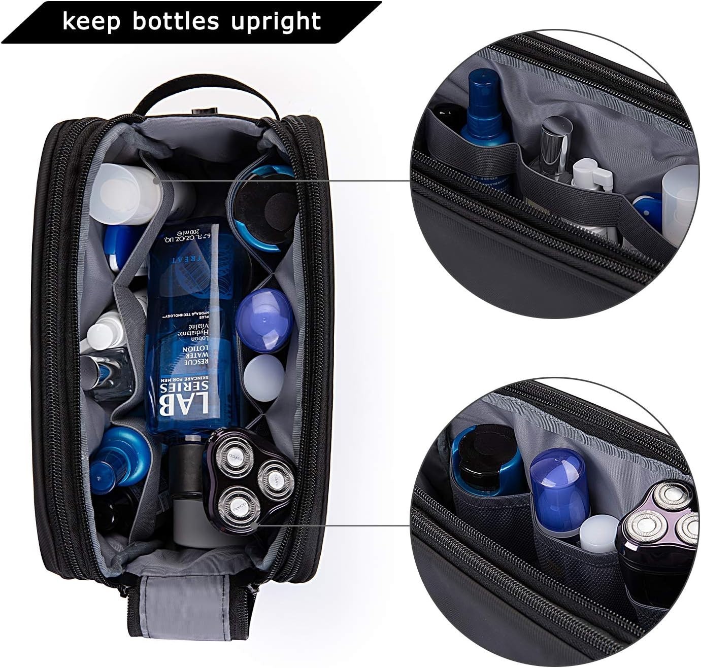 Lightweight Waterproof Toiletry Bag for Men – Dual Zipper Minimalist Dopp Kit