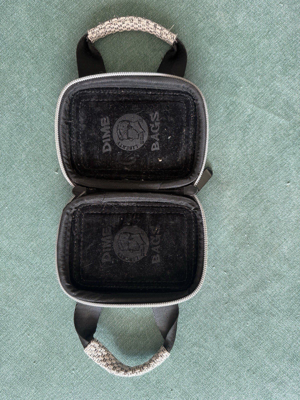 Dime Bags Small Gray/Black Solid Pouch Zip Carry Case with Top Handle