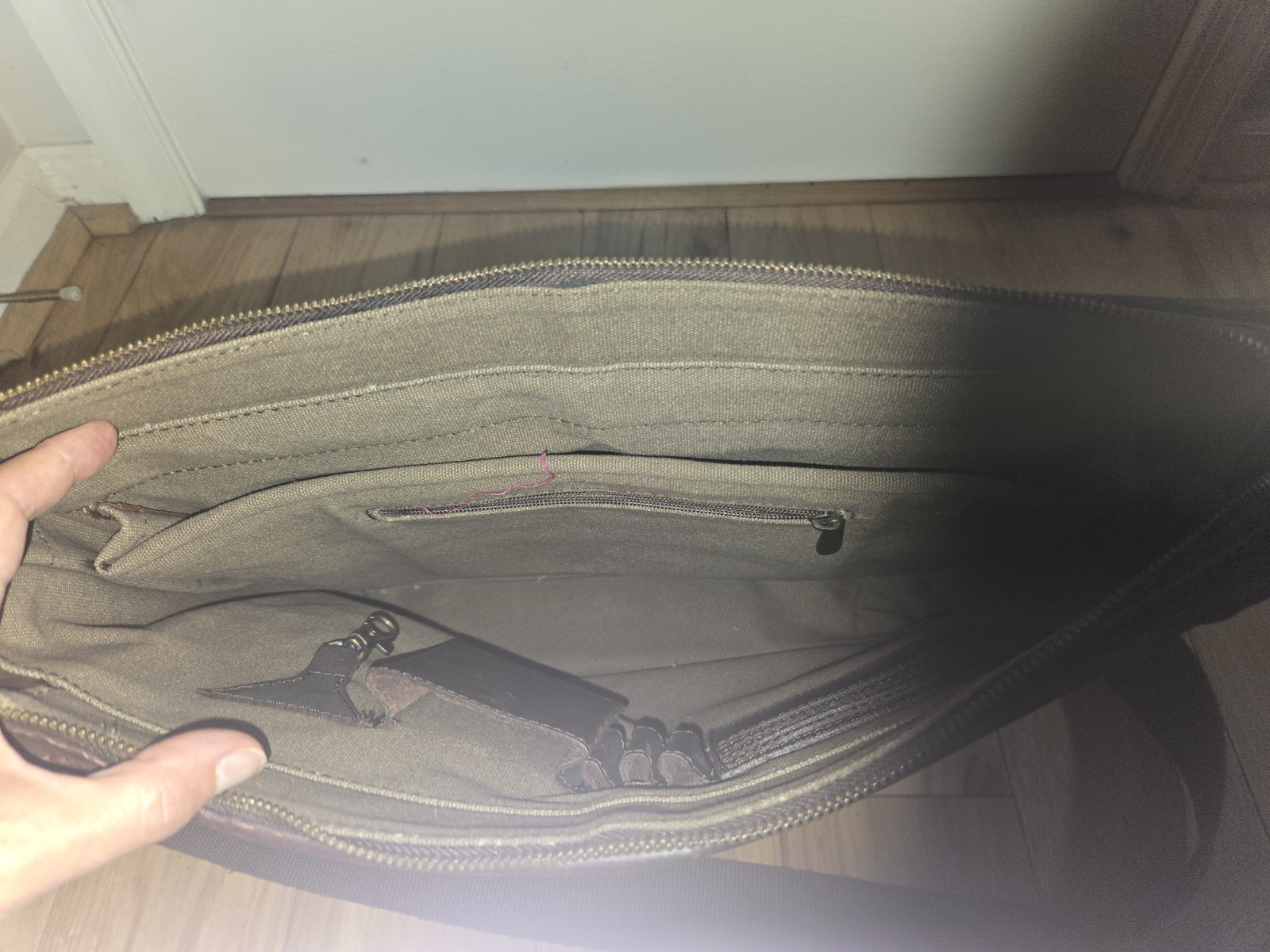 Buffalo Jackson Trading Company Leather Laptop Bag Shoulder Messenger Brown Work