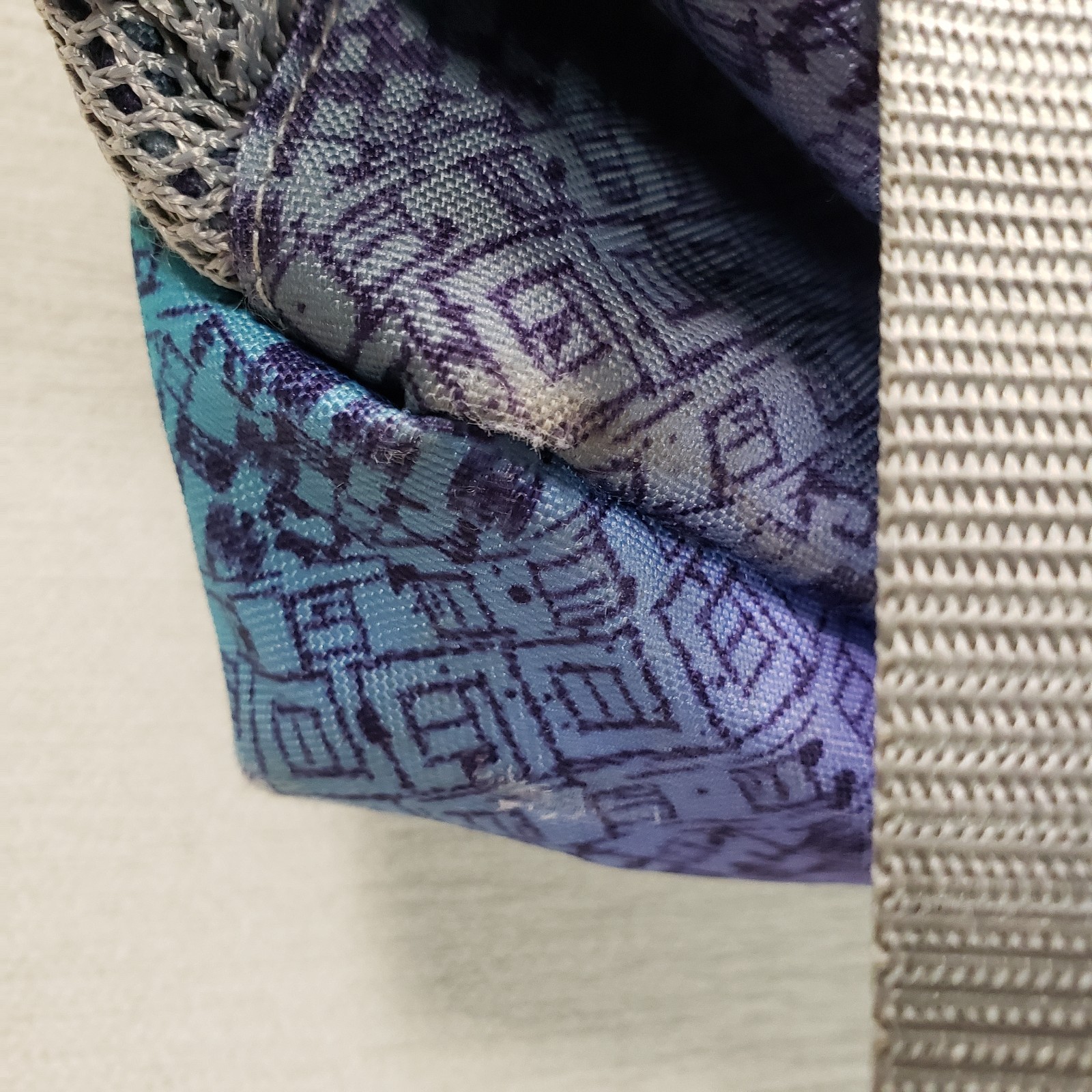 LL Bean Deluxe Book Pack Backpack Purple Blue Geometric Tribal Print School Bag