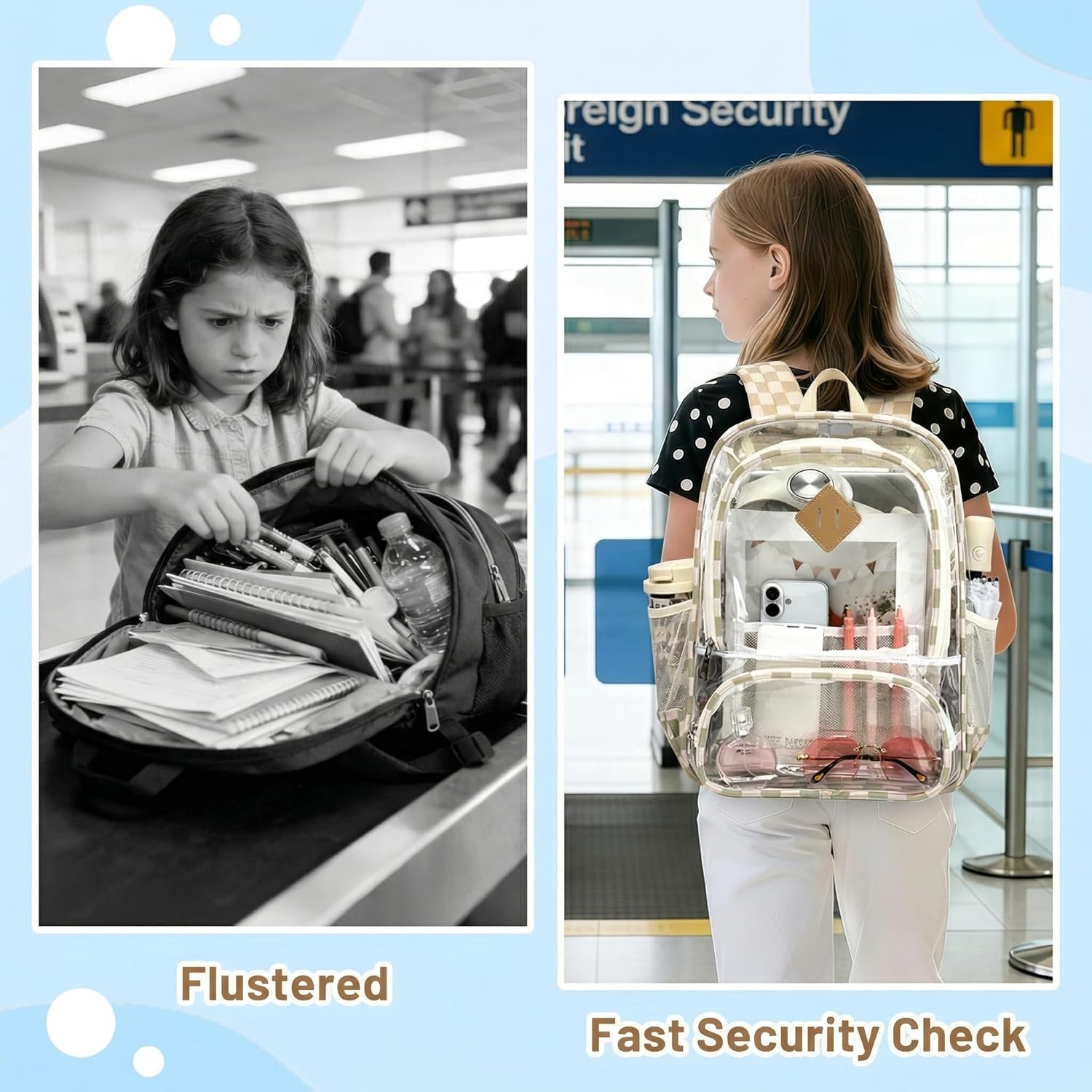 Clear Backpack Heavy Duty, Transparent School Backpacks Large See through Bookba