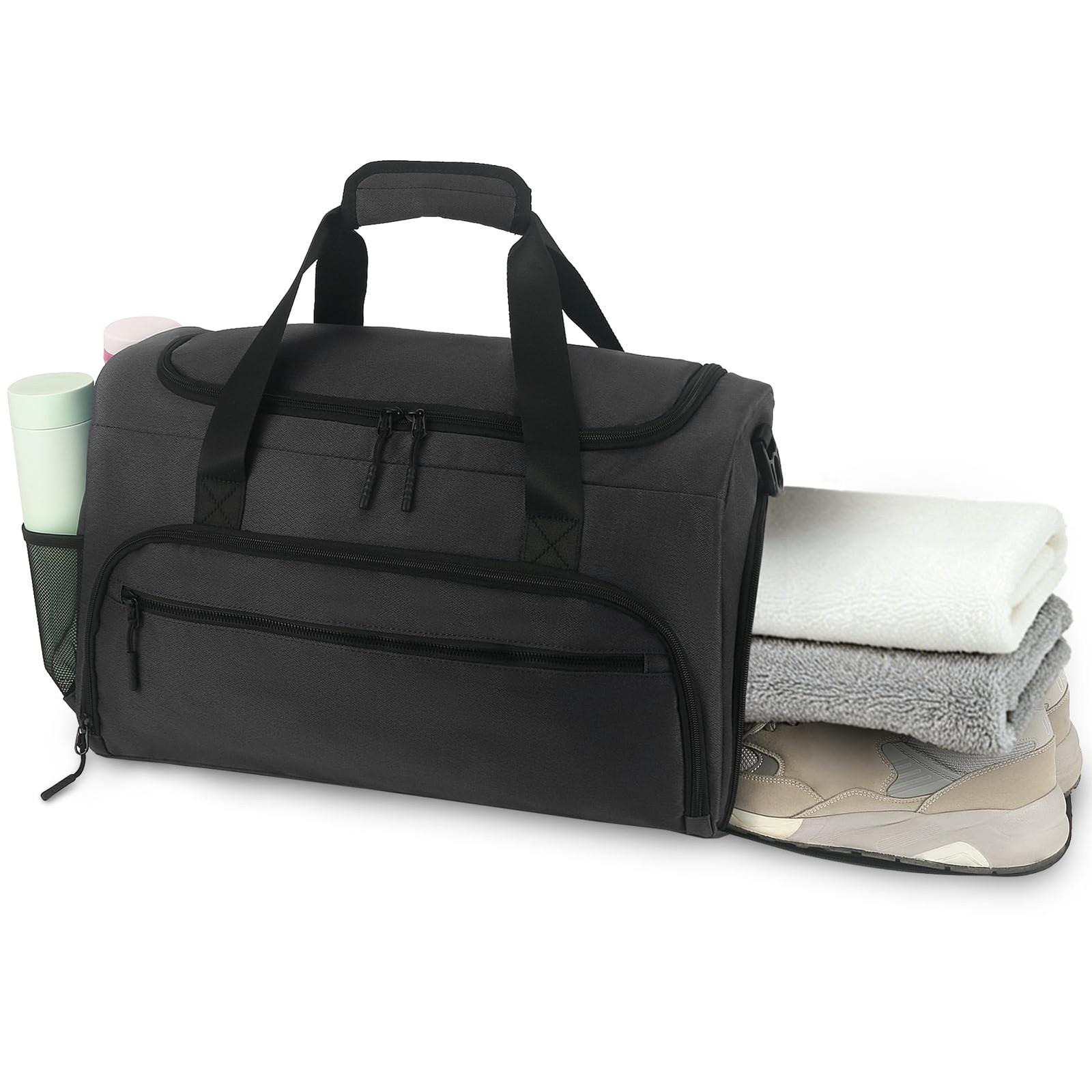 Gym Bag for Men Women, Sports Duffle Bags with Wet Pocket & Shoes Compartment…