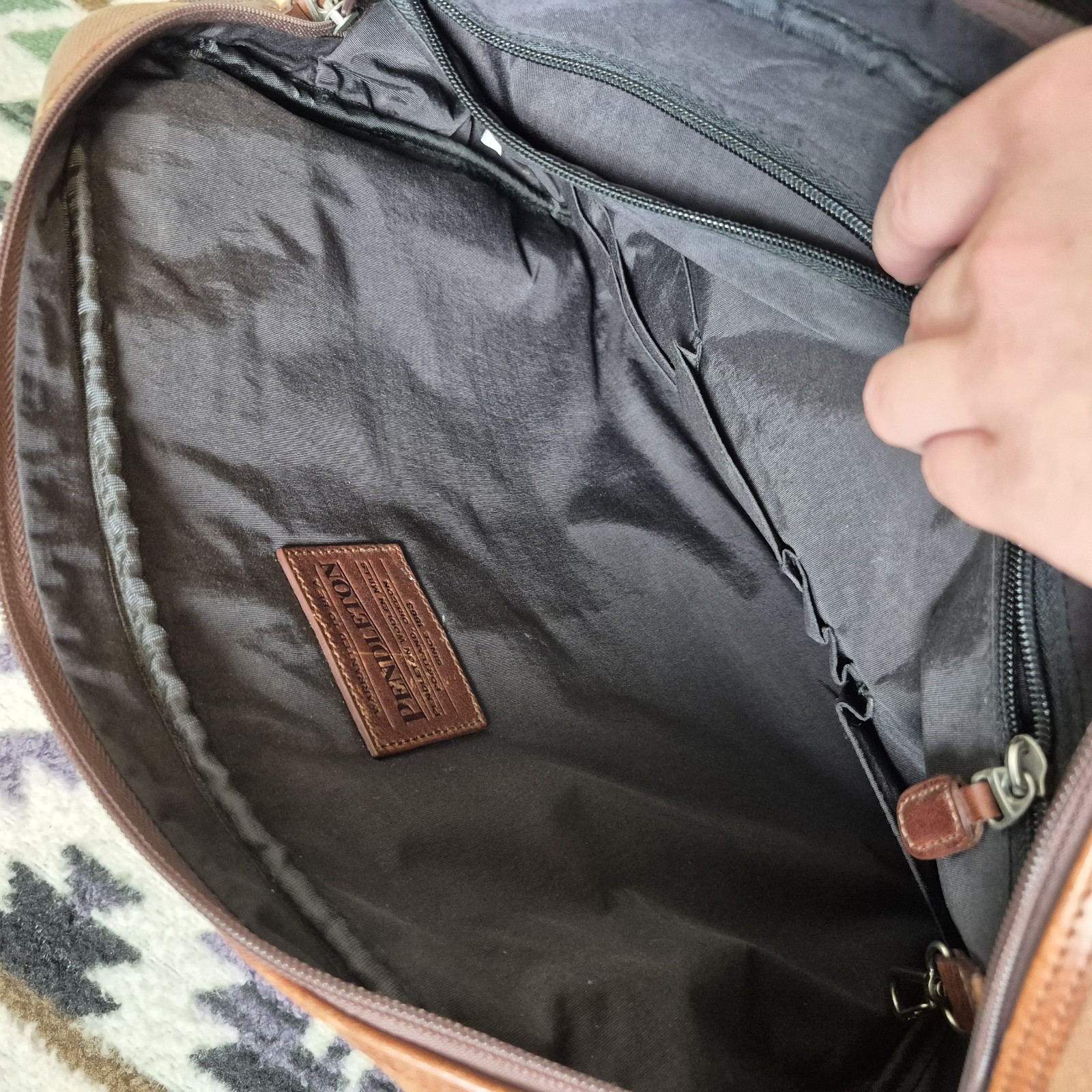 Vintage Pendleton Leather Laptop Bag Briefcase Plaid
