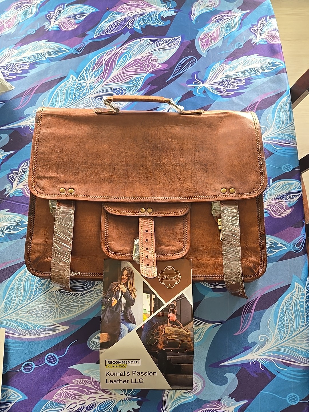 Komal’s Passion Leather Briefcase Crossbody Messenger Bag