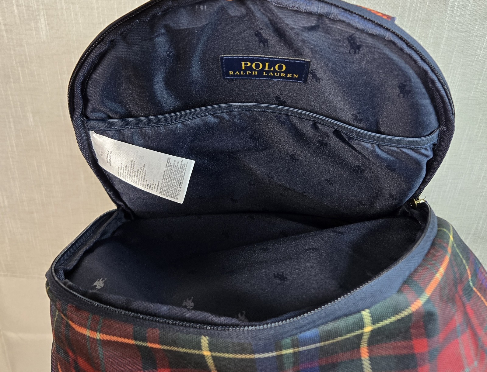 POLO Ralph Lauren Polo Bear Backpack Stewart Plaid Red Blue Green Tartan