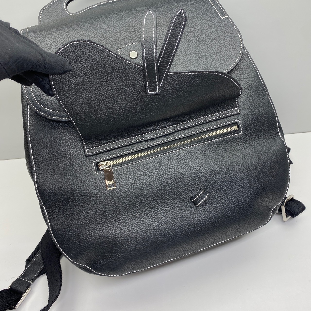 Dior Pre-Owned Authentic Gallop Black Leather Backpack 40x28x12cm