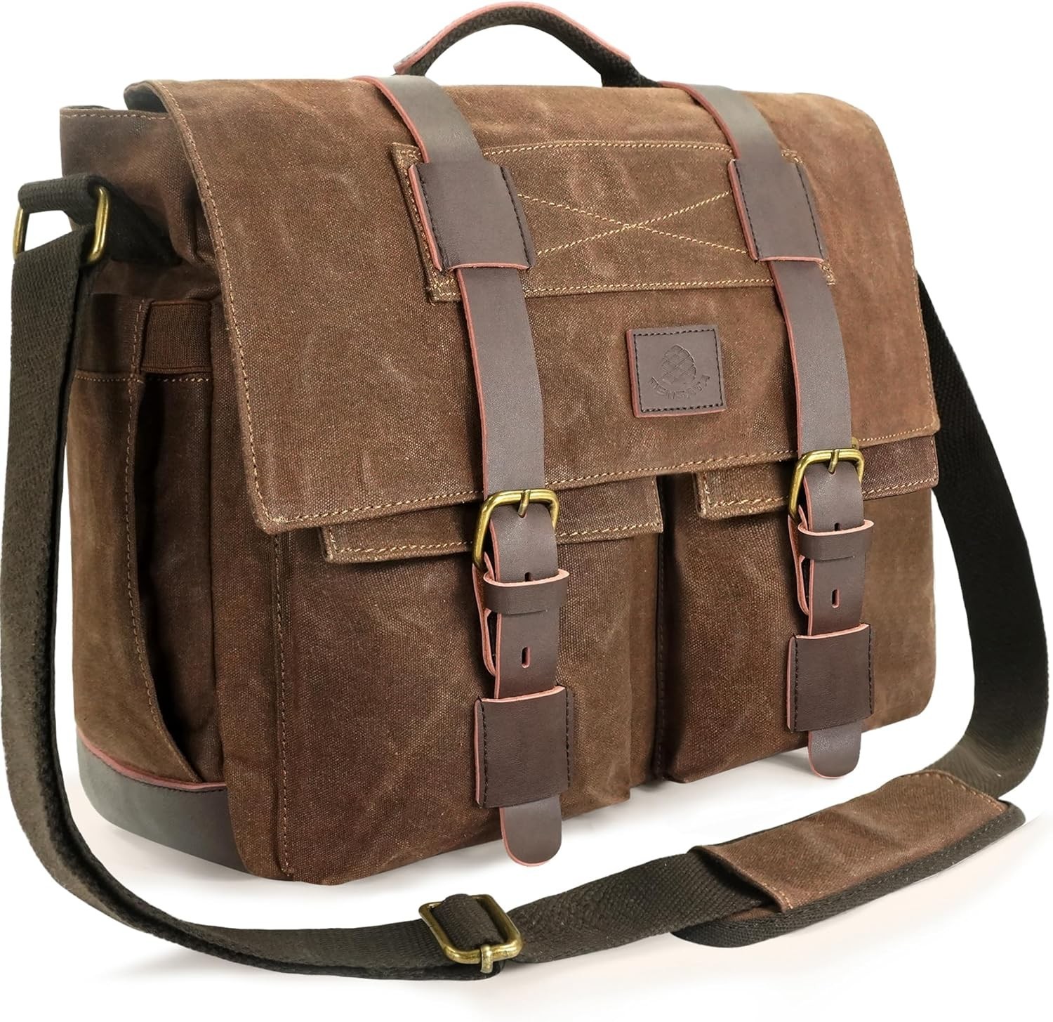 Water-resistant Messenger Bag Durable Canvas Laptop Bag W/ Anti-theft Pocket New