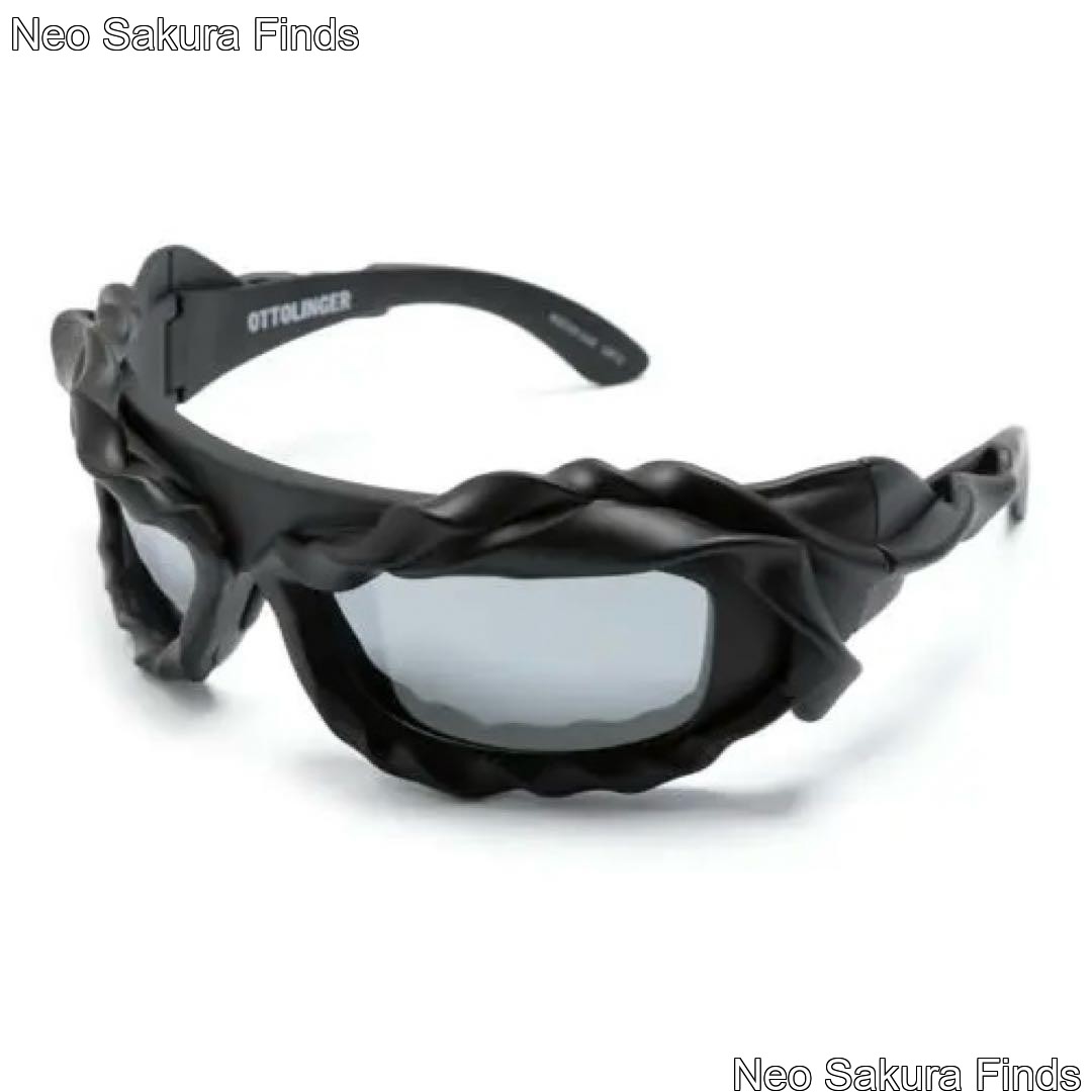 Ottolinger Twisted 3D Sunglasses Black Mirrored Lens