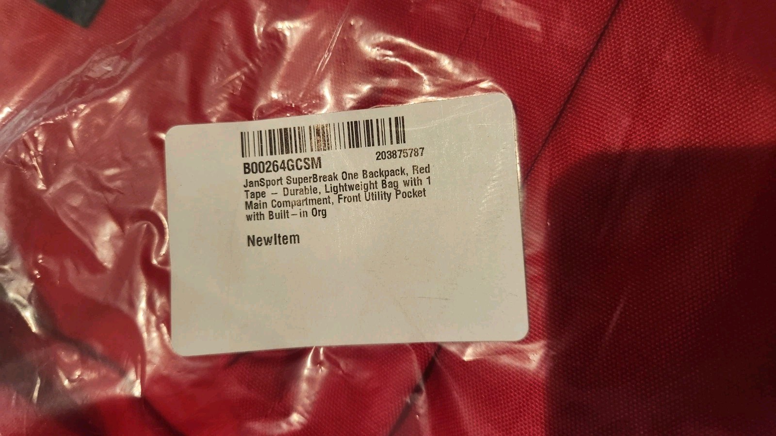JanSport T501 Superbreak Backpack Bag- Red Tape NEW