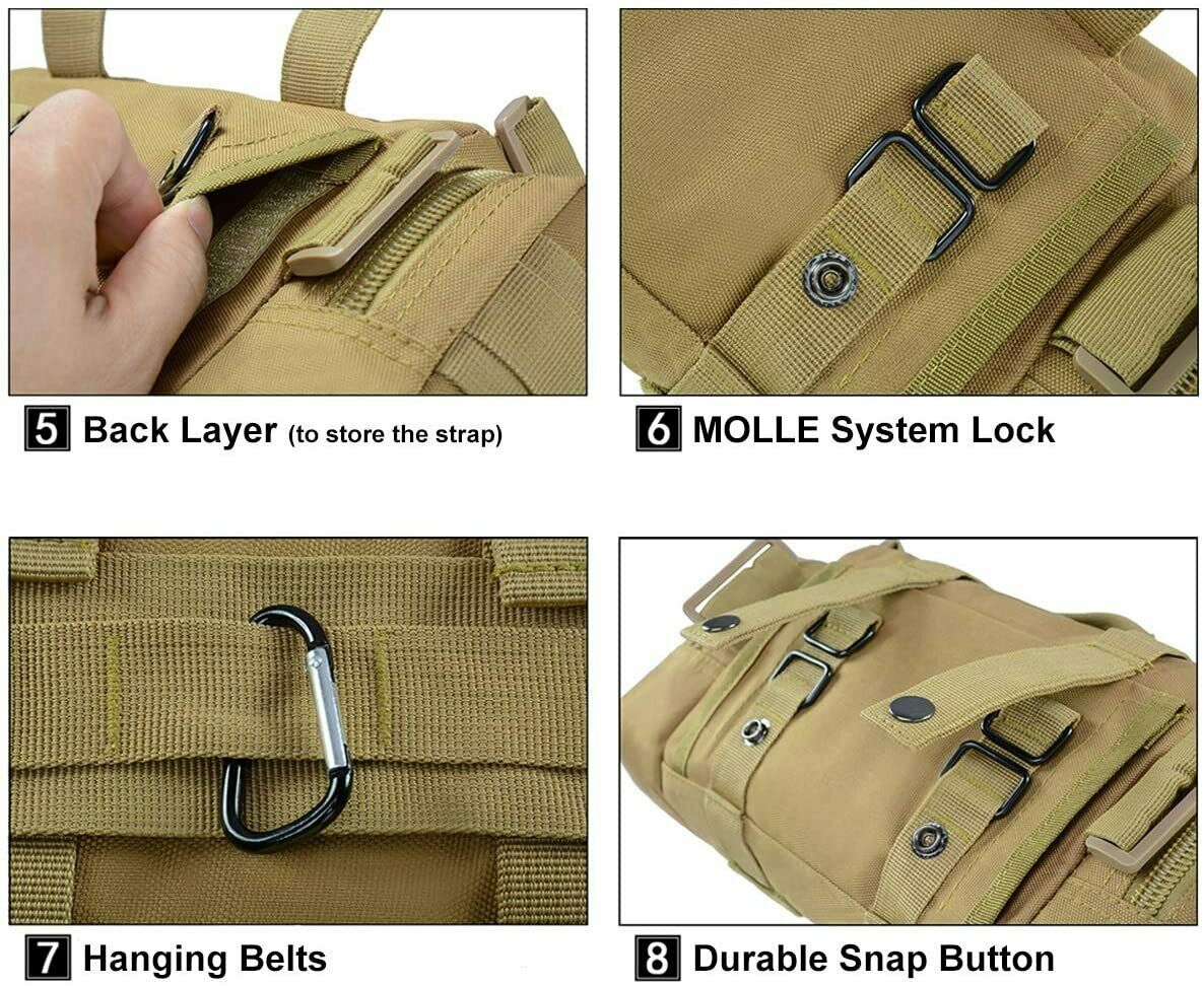 Tactical Military Chest Fanny Shoulder Waist Bag Hunting Bike Molle Camping Pack