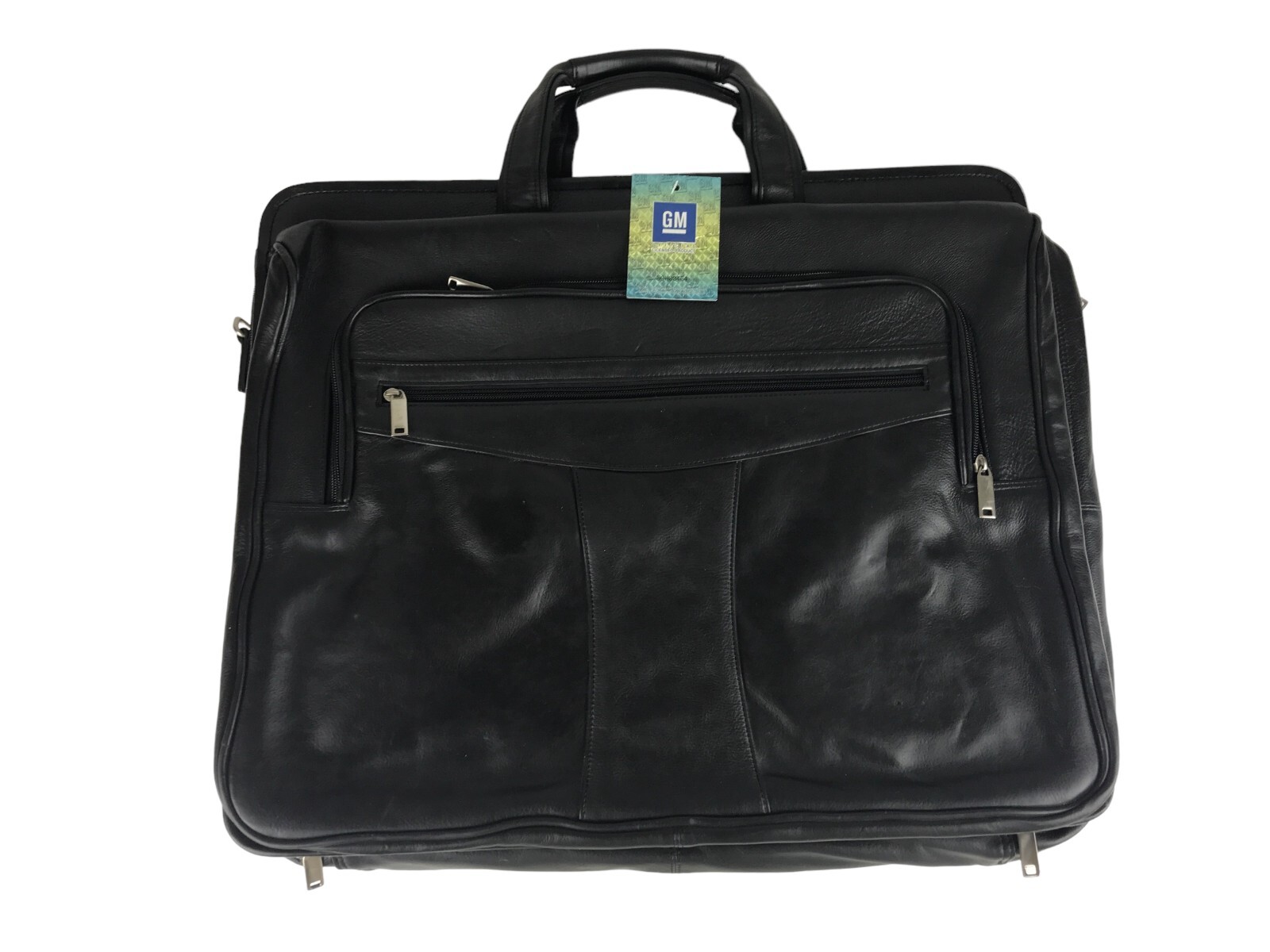 Mad House Unisex Black GM Licensed Product Leather Double Handles Portfolio Bag