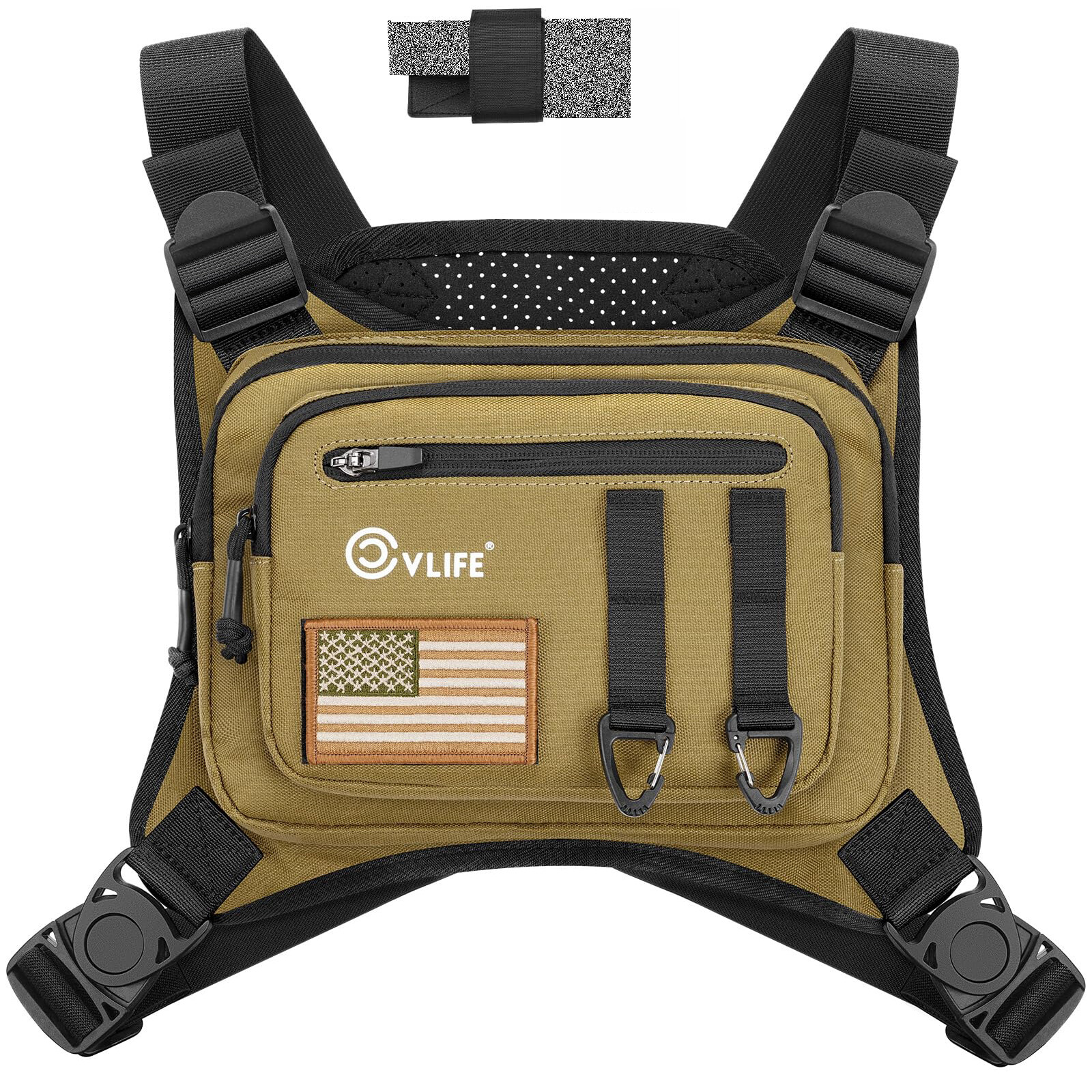 Tactical Combat Front Chest Rig Bag Hunting Protective Vest Pack +Pistol Holster