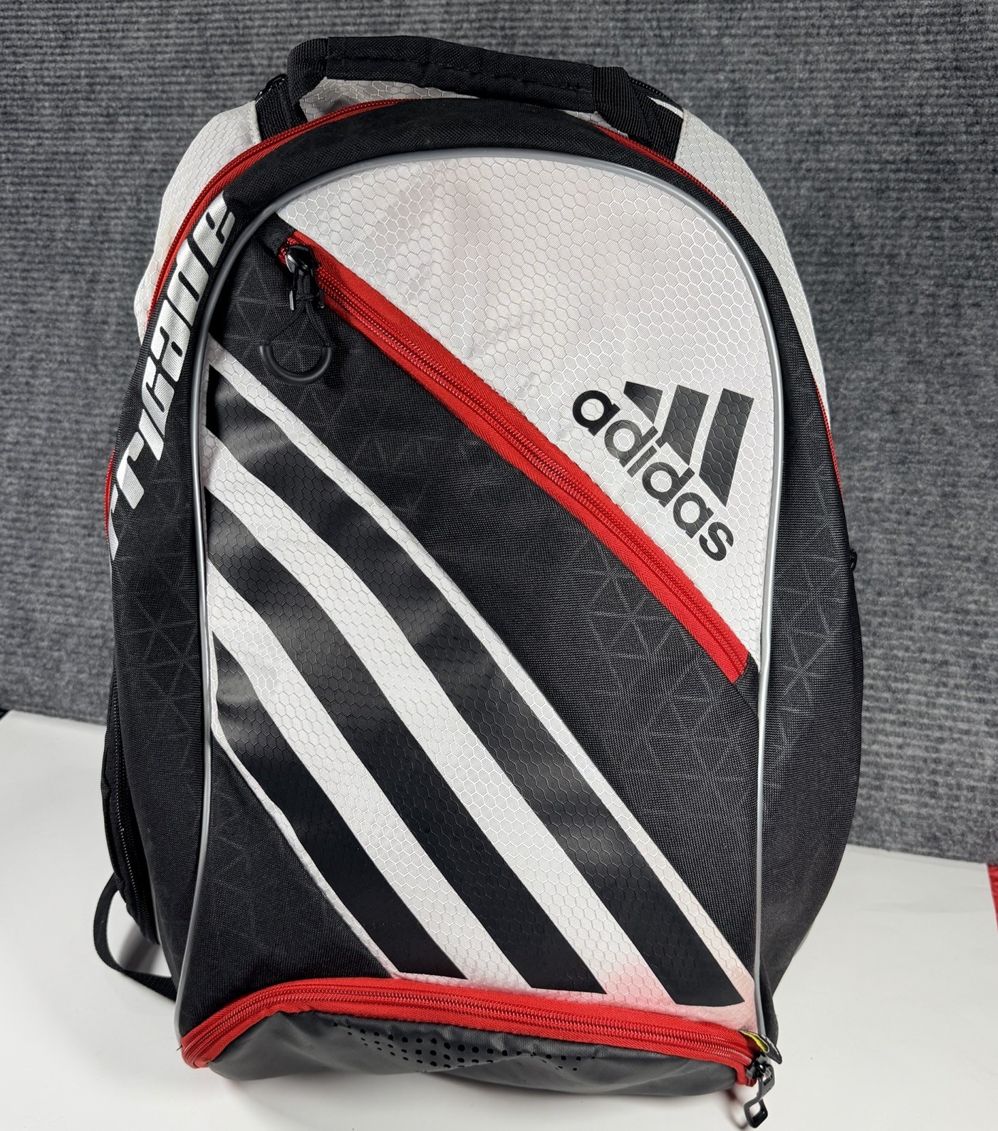 Adidas Striker Backpack Black White Red FreshPAK Sports Soccer School Laptop Bag
