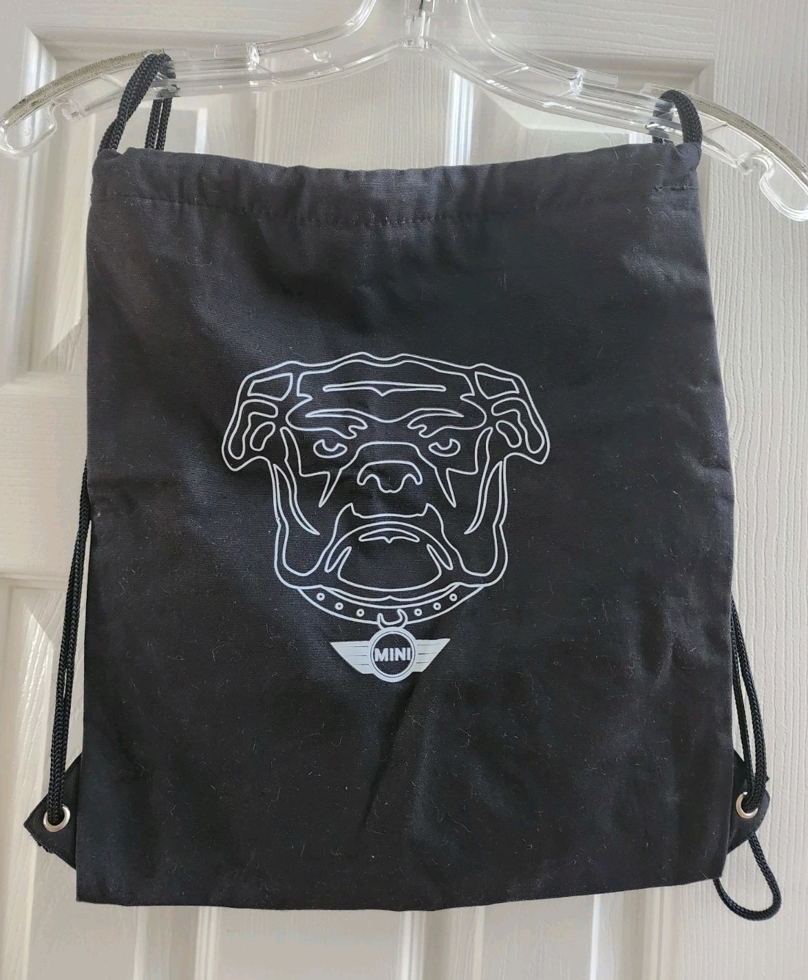 BMW Mini Cooper Bulldog Black Cinch Drawstring Backpack Lined Bag FREE SHIPPING