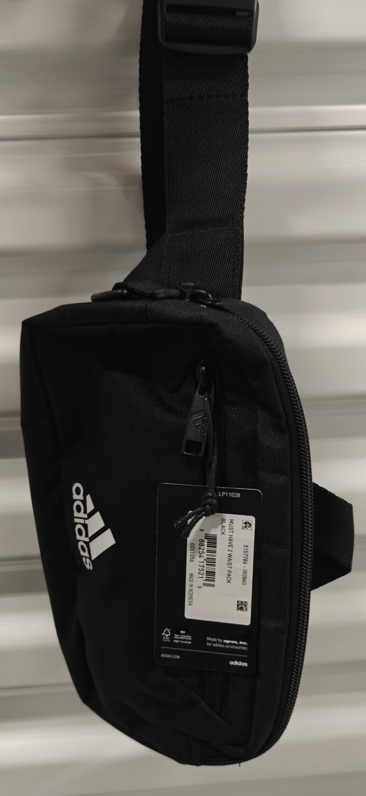 Adidas Unisex Must Have 2 Fanny Pack Waist Belt Crossbody Travel Bag – Black