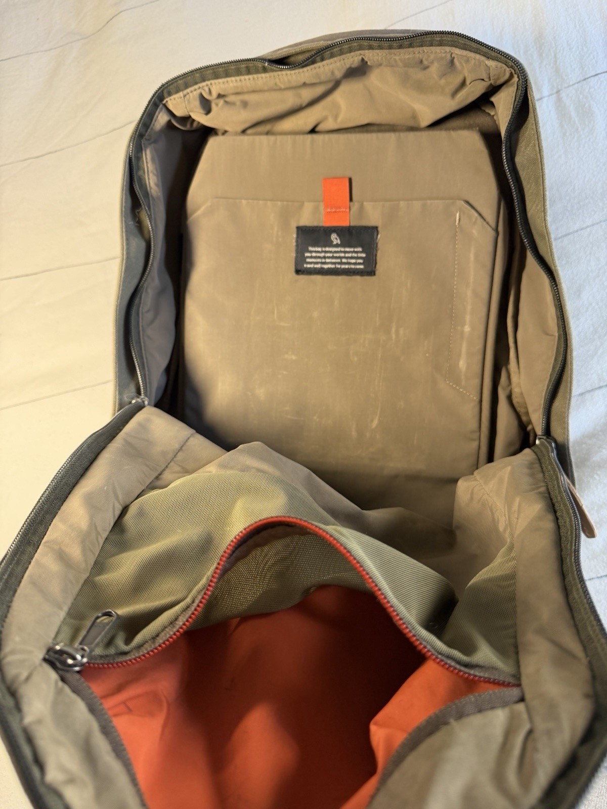 Bellroy Canvas Backpack With Multiple Compartments Sage Green