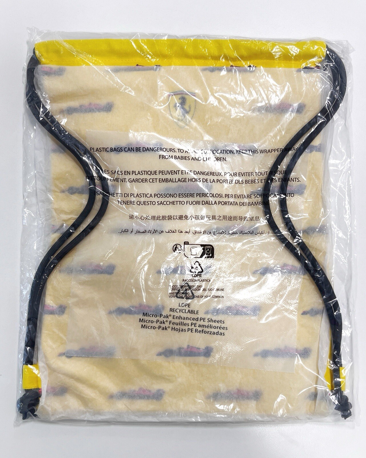 Ferrari Genuine F1 Racing Scuderia Drawstring Back Pack 16 Charles Leclerc 48554