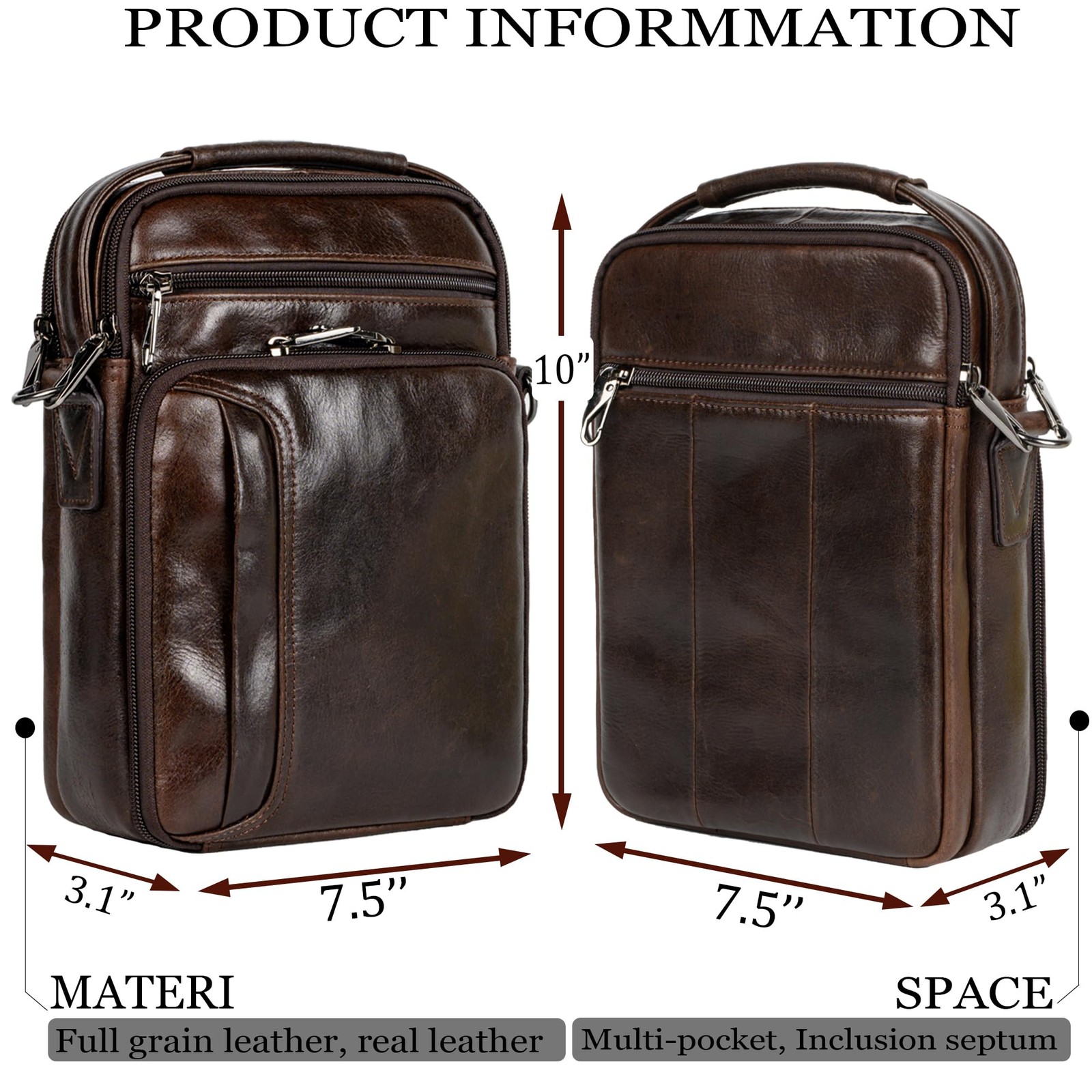 – Leather Small Messenger for Men – Women Shoulder Chest Travel Bag – Crossbo…